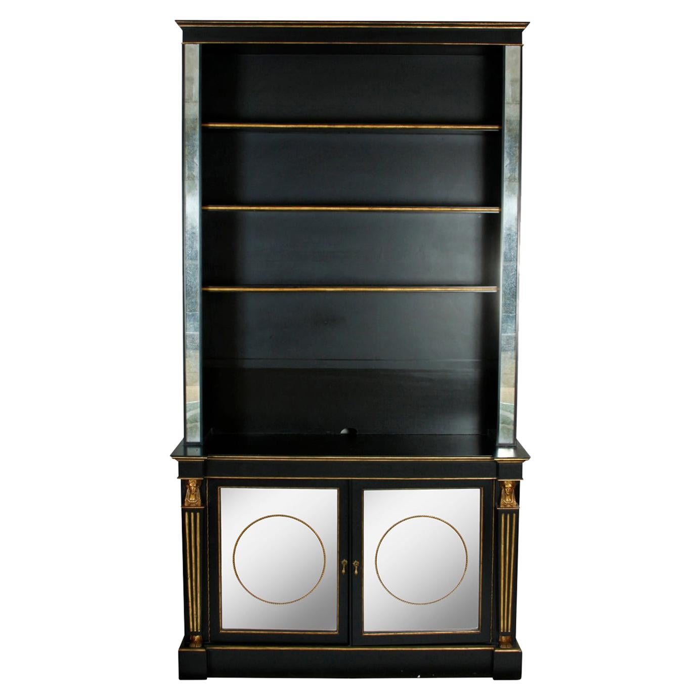 Dessin Fournir Ebonized Bookcase with Gilt Detail