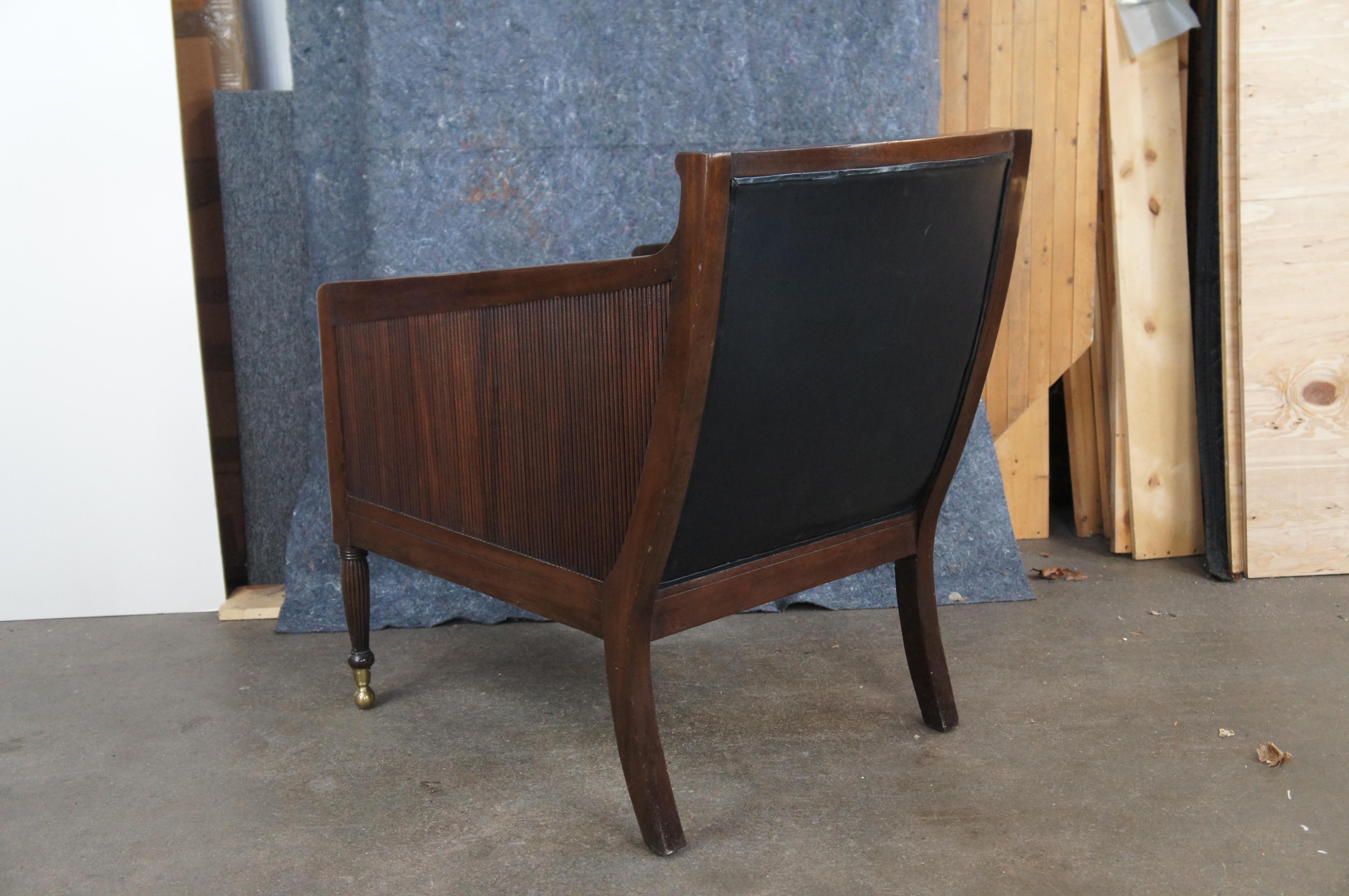 Dessin Fournir English Regency Mahogany & Leather 'Nelson' Lounge Chair Modern For Sale 1