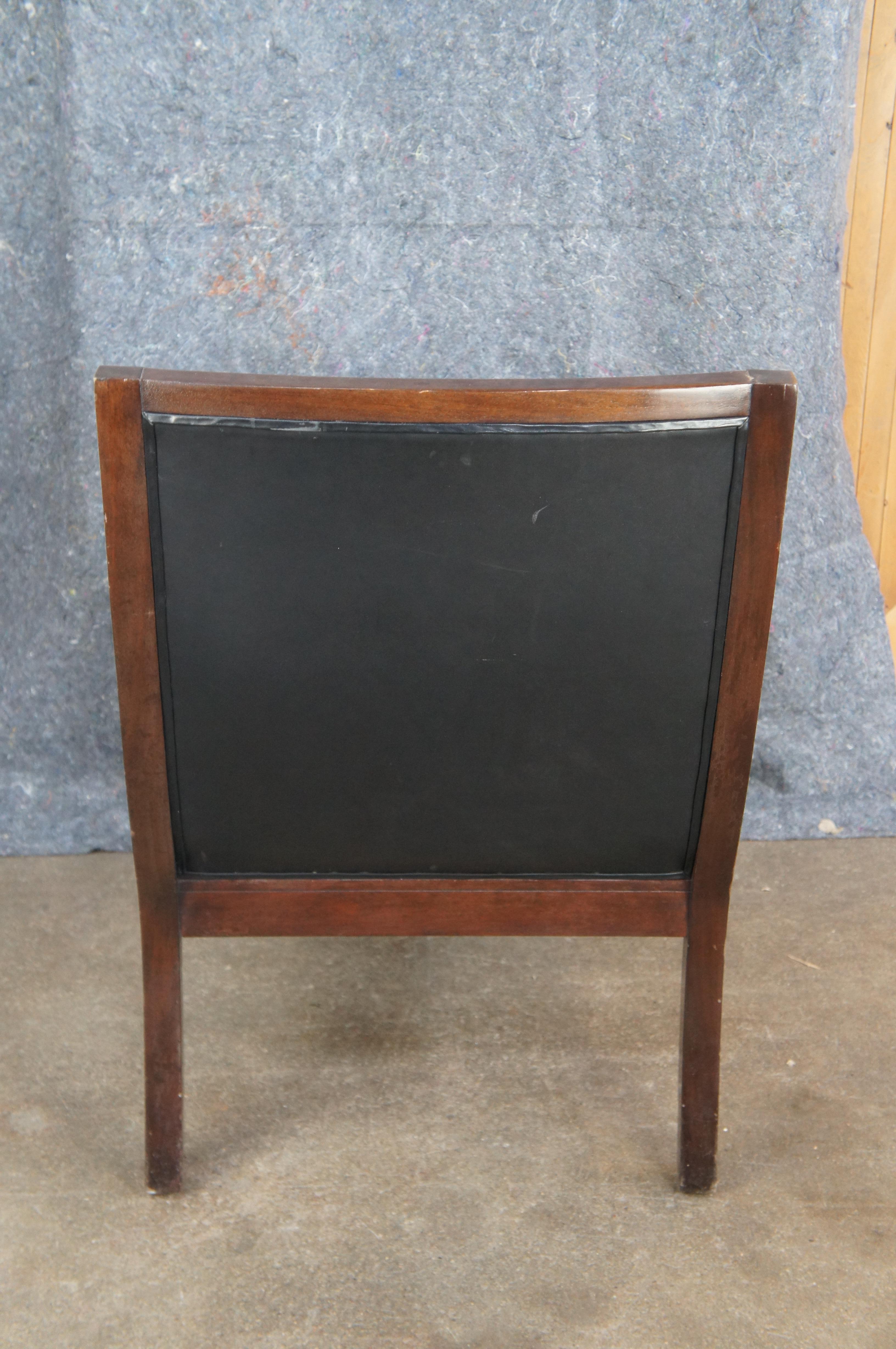 Dessin Fournir English Regency Mahogany & Leather 'Nelson' Lounge Chair Modern 2