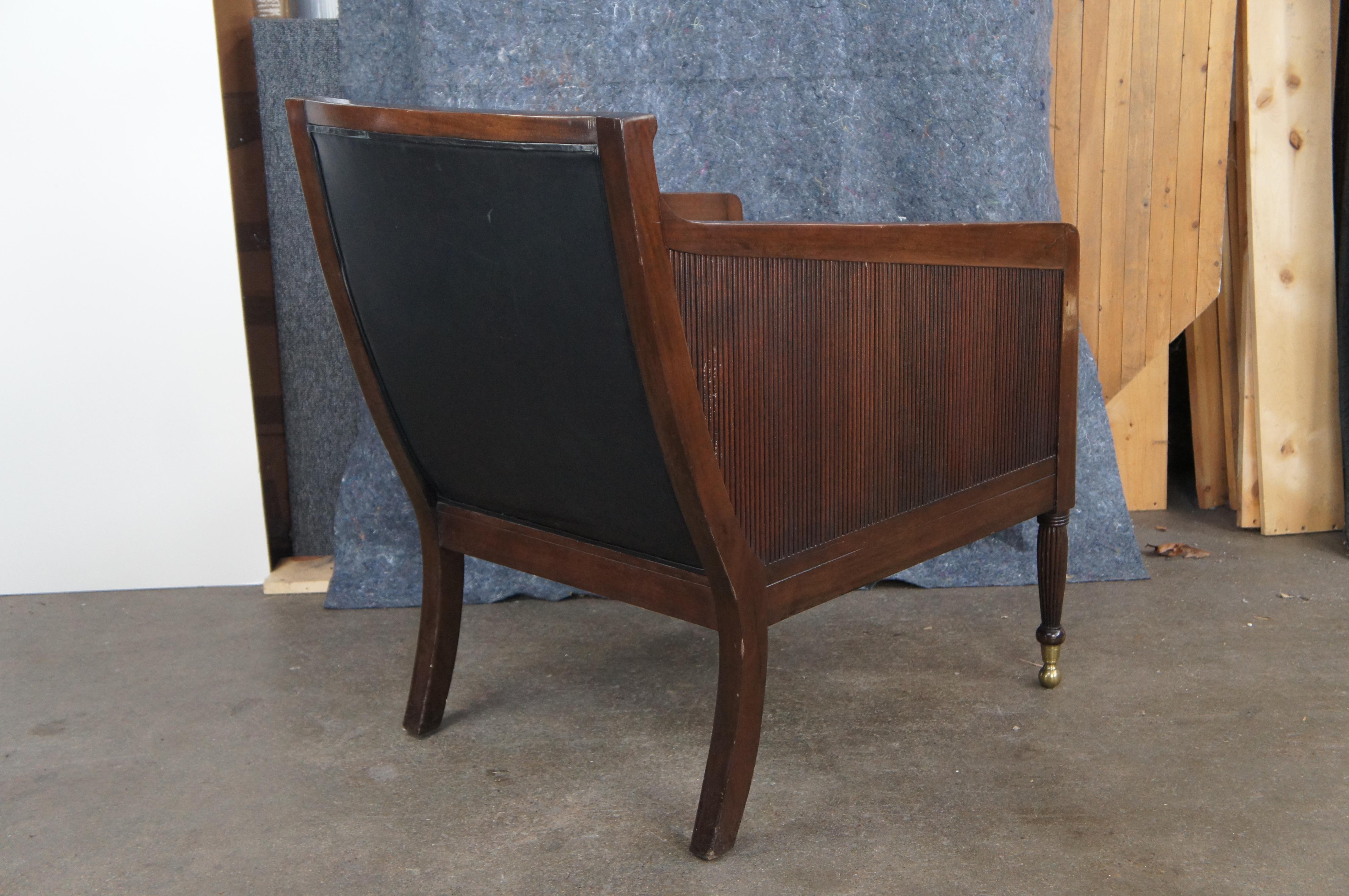 Dessin Fournir English Regency Mahogany & Leather 'Nelson' Lounge Chair Modern For Sale 3
