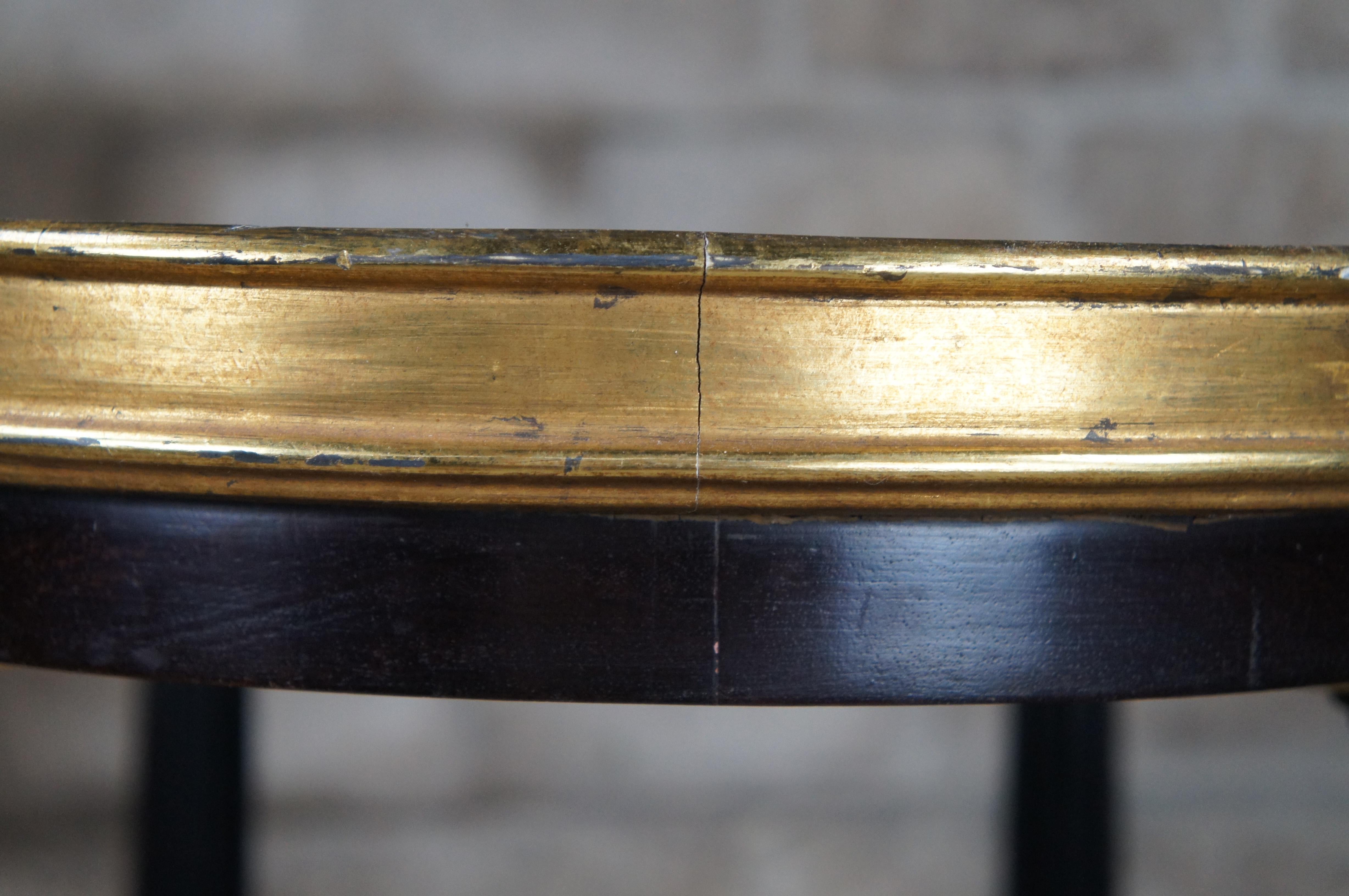 Dessin Fournir French Empire Style Mahogany Ebonized Gold Leaf Romney Side Table For Sale 7