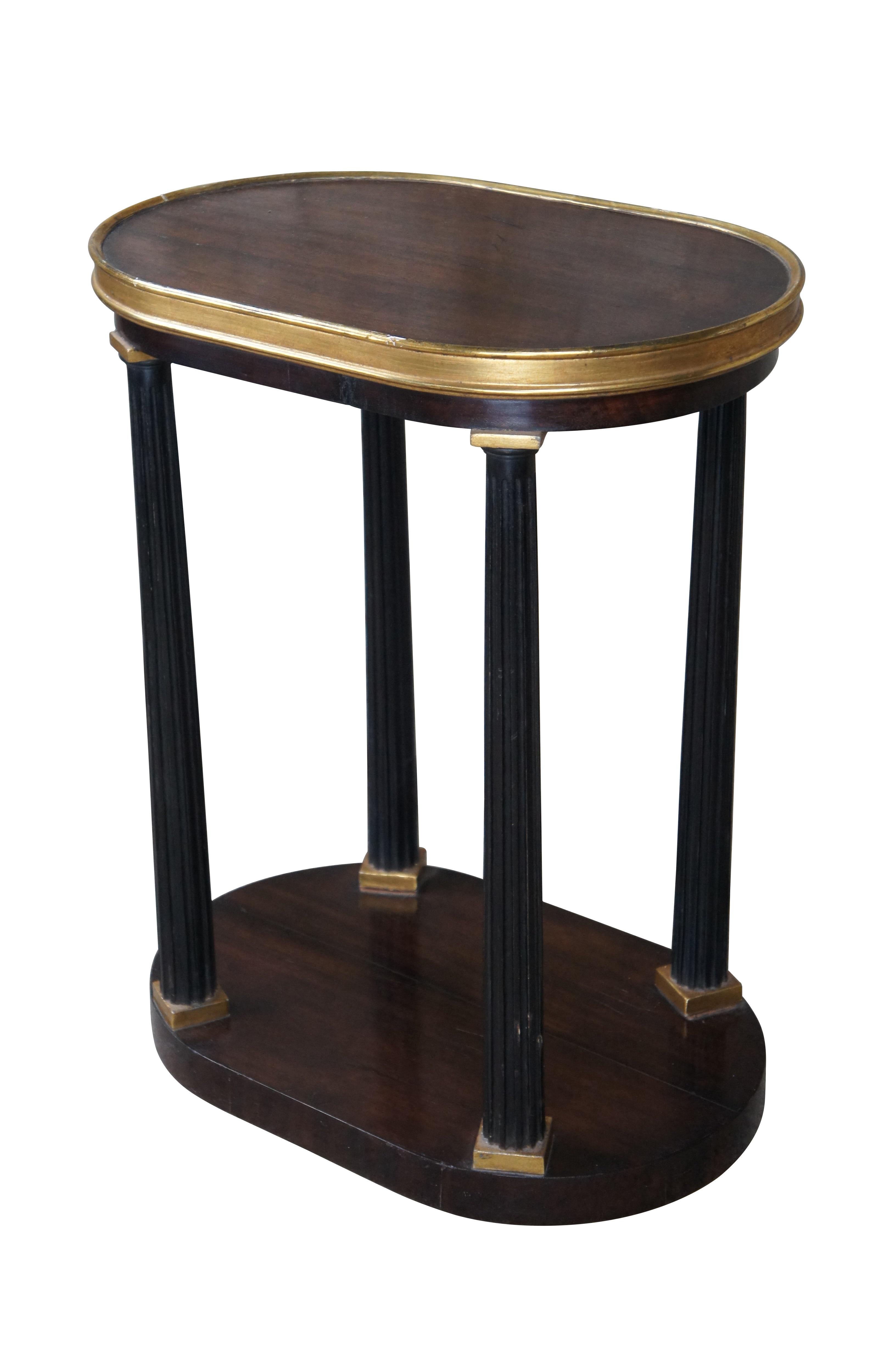 Dessin Fournir French Empire Style Mahogany Ebonized Gold Leaf Romney Side Table In Good Condition For Sale In Dayton, OH