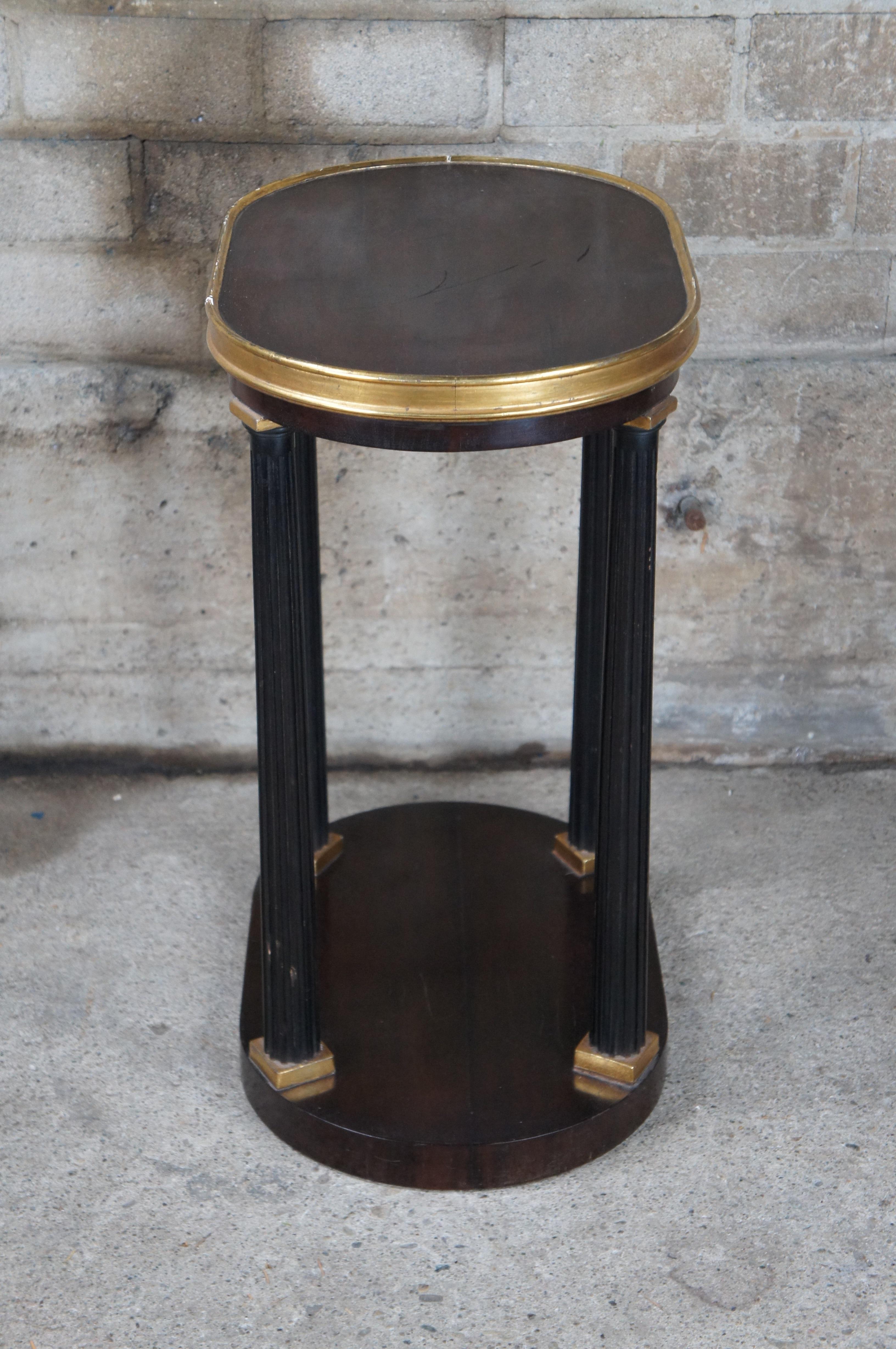 Dessin Fournir French Empire Style Mahogany Ebonized Gold Leaf Romney Side Table For Sale 1