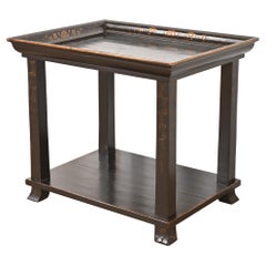 Dessin Fournir Hollywood Regency Chinoiserie Ebonisiert und Gold vergoldet Teetisch