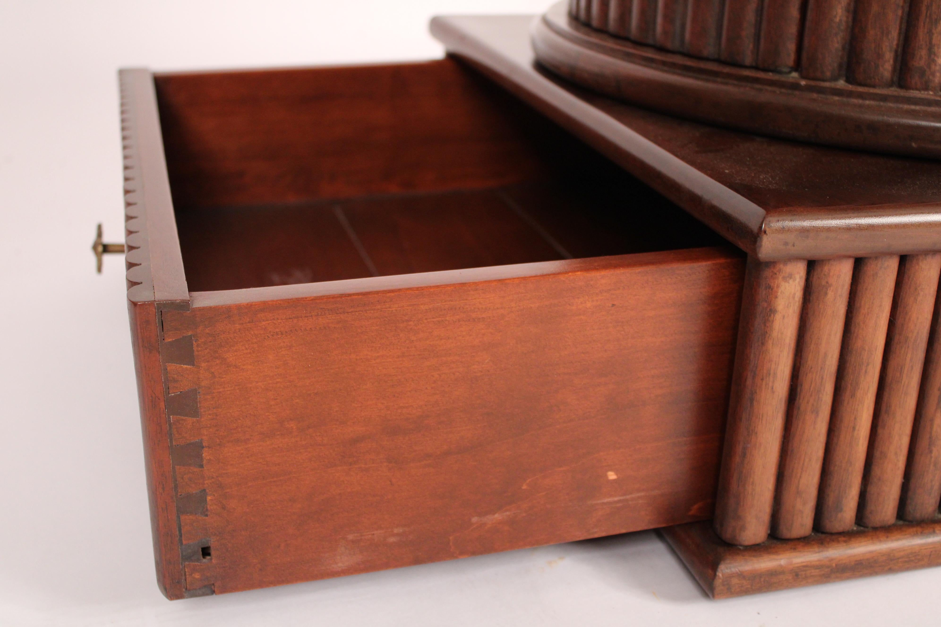 Dessin Fournir Mahogany Cylinder Cabinet / Occasional Table For Sale 4