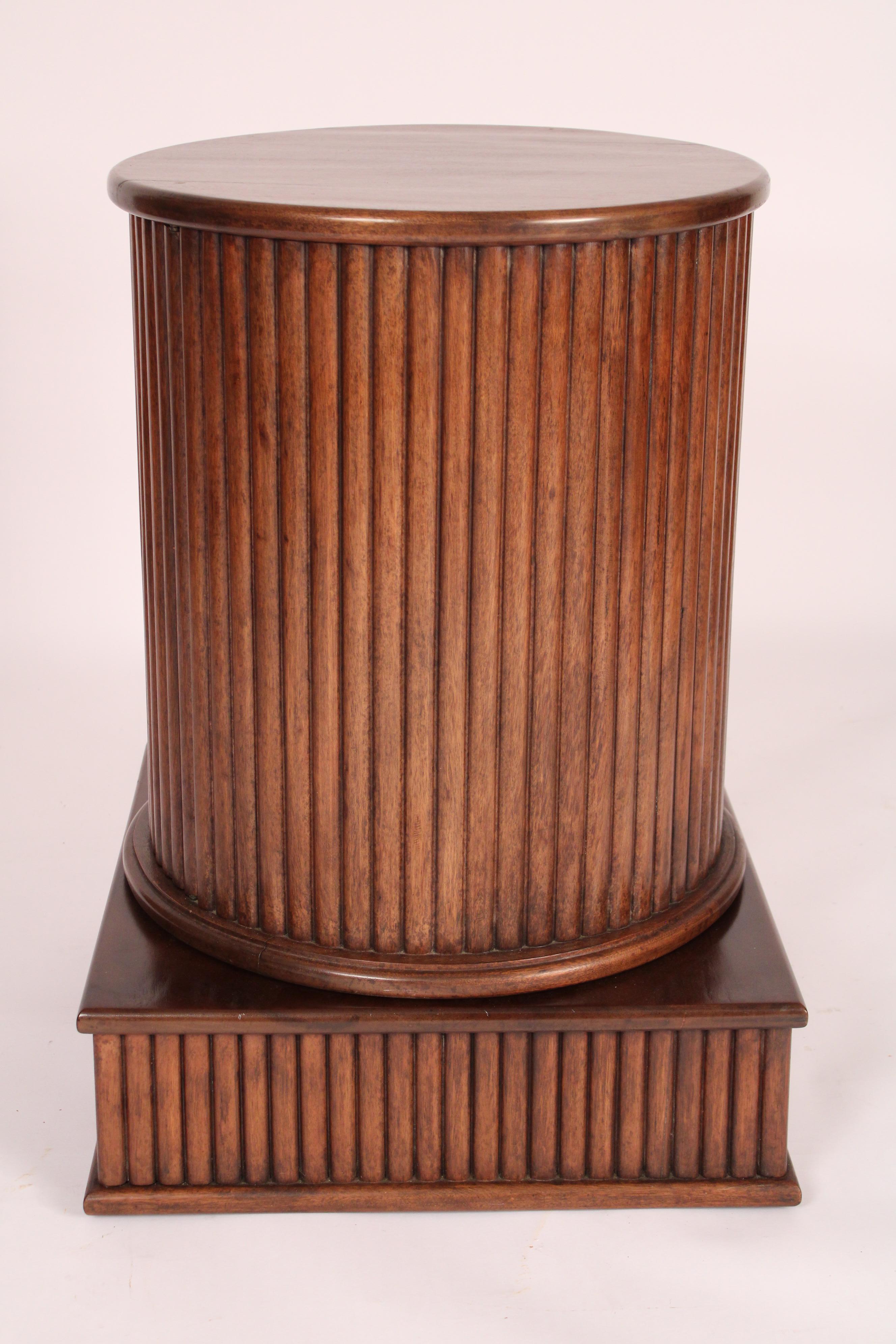 Dessin Fournir Mahogany Cylinder Cabinet / Occasional Table In Good Condition For Sale In Laguna Beach, CA