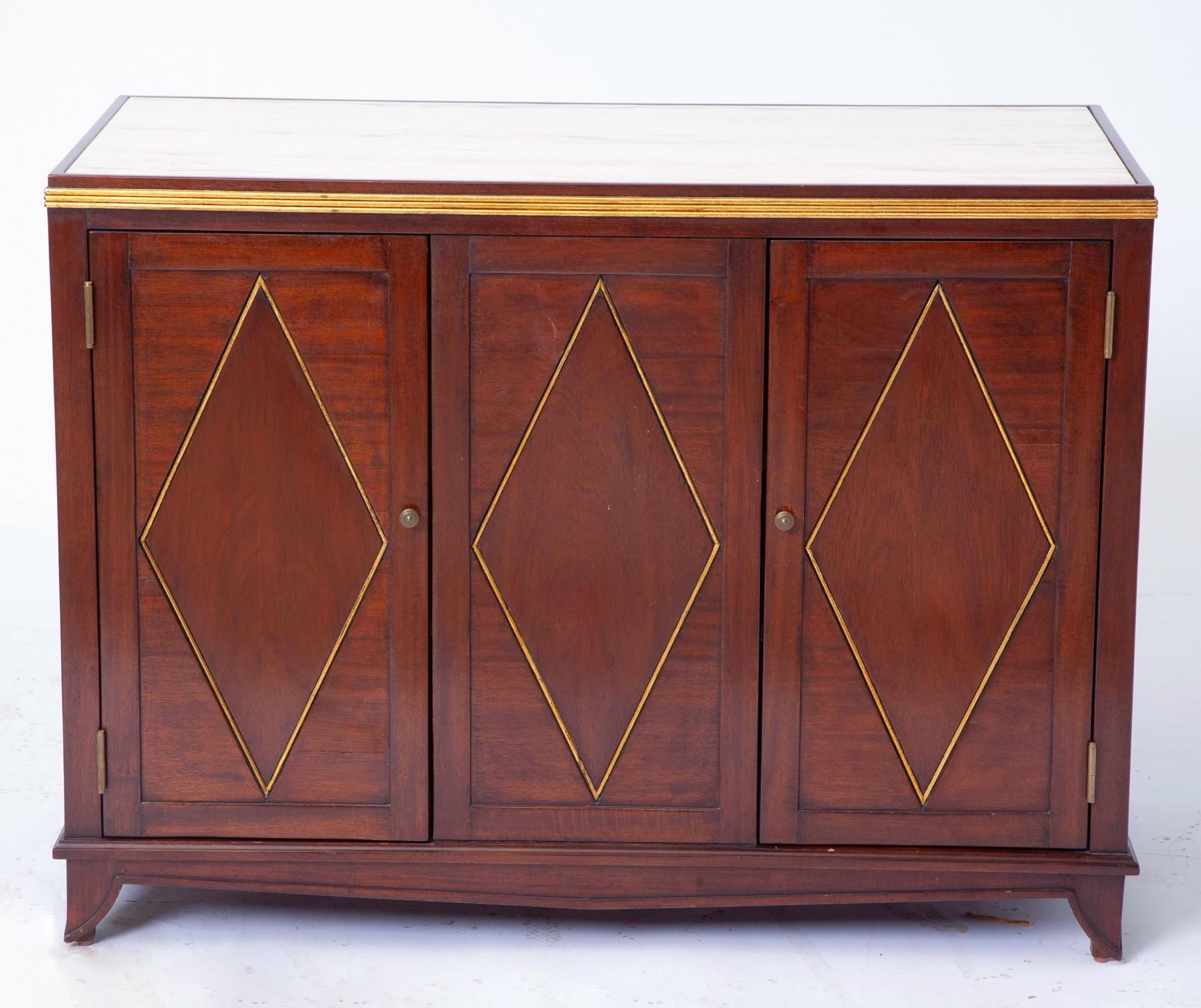 Dessin Fournir Buffet / Crédence en acajou Wood Wood & parcel Gilt / Marble Top en vente 3