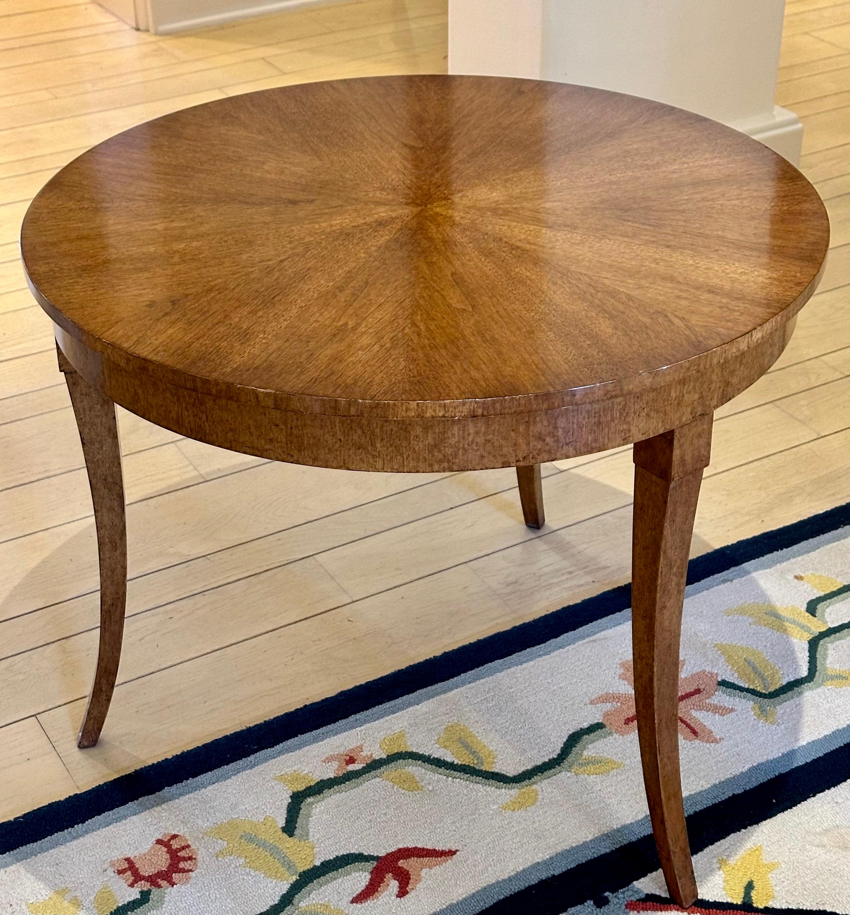 Dessin Fournir Round Burlwood Side Table In Good Condition In LOS ANGELES, CA