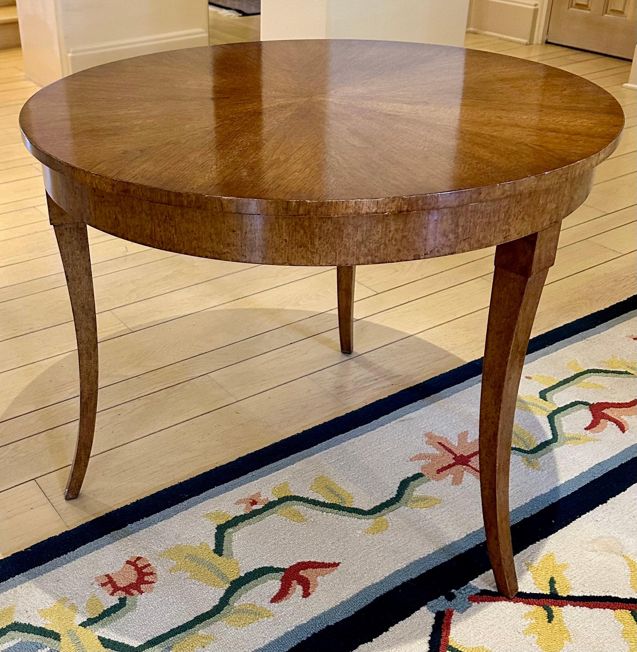 Late 20th Century Dessin Fournir Round Burlwood Side Table