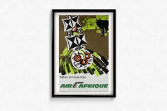 Circa 1960 original travel poster for Air Afrique Folklore en haute volta