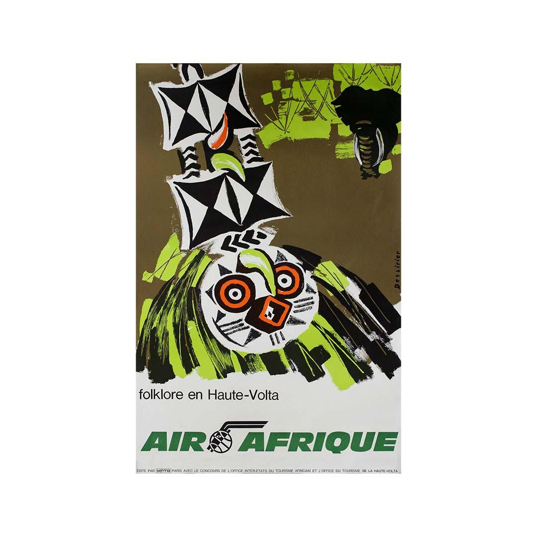 Originales Reiseplakat für Air Afrique Folklore en haute volta, um 1960 im Angebot 2
