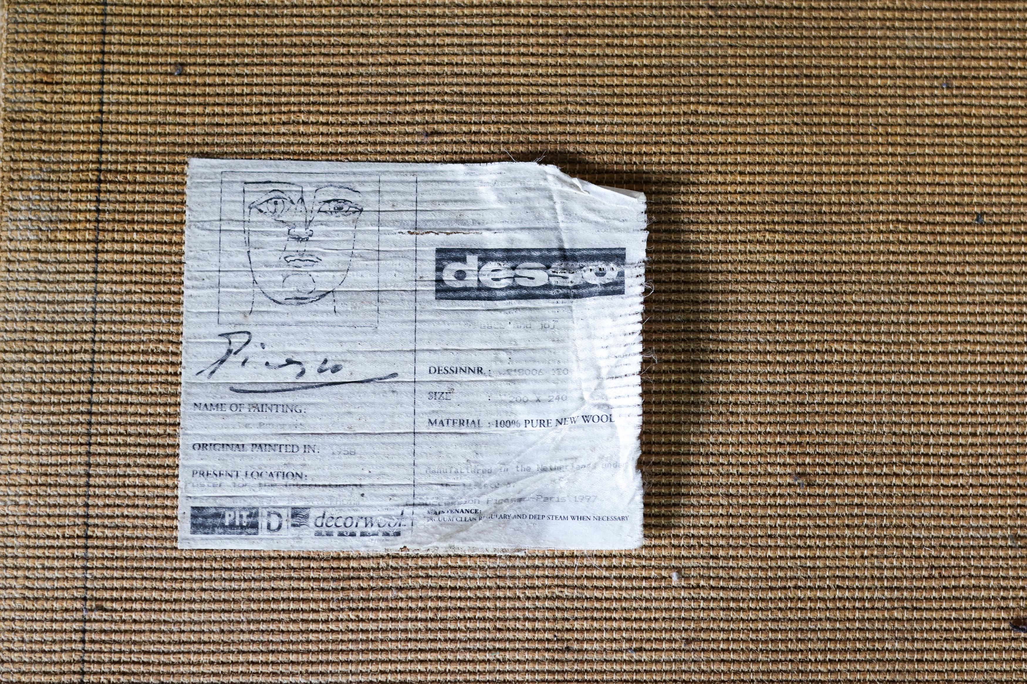 Desso Teppich Wandteppich Picasso Le Bouquet Paris Edition 1958/1997 im Zustand „Gut“ im Angebot in Dronten, NL