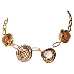 Destree 18k Gold-Plated Costume Gemstone Chainlink Necklace