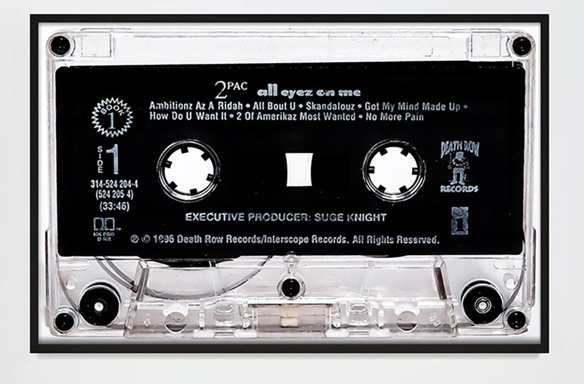 A contemporary photograph of 2Pacs iconic "All eyez on me" cassette tape.
This is s the first release in the much anticipated series "The Music" by pop Artists Destro
These iconic tapes have become more than just timeless  music. They encapsulate an