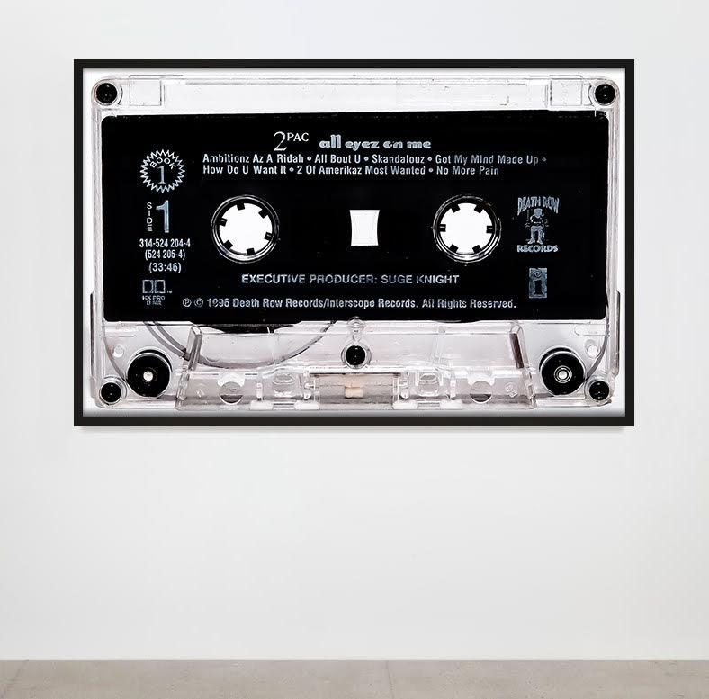 28x40 Tupac Shakur 2pac „All Eyez On Me“ Cassette-Fotografie Pop Art Unsinged (Grau), Color Photograph, von Destro