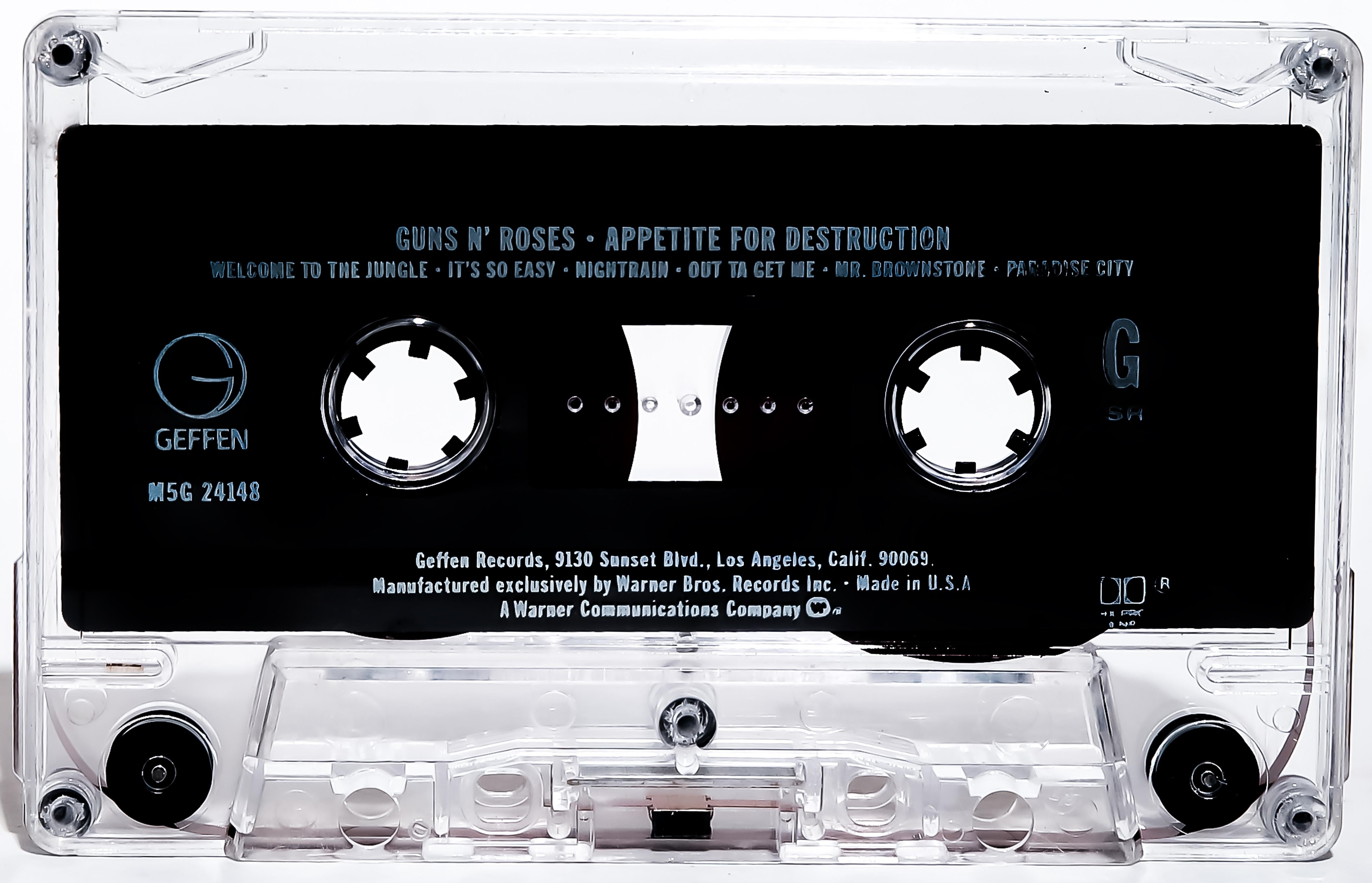 Still-Life Print Destro - 30x50 Guns N' Roses Appetite for Destruction Tape Cassette non signé