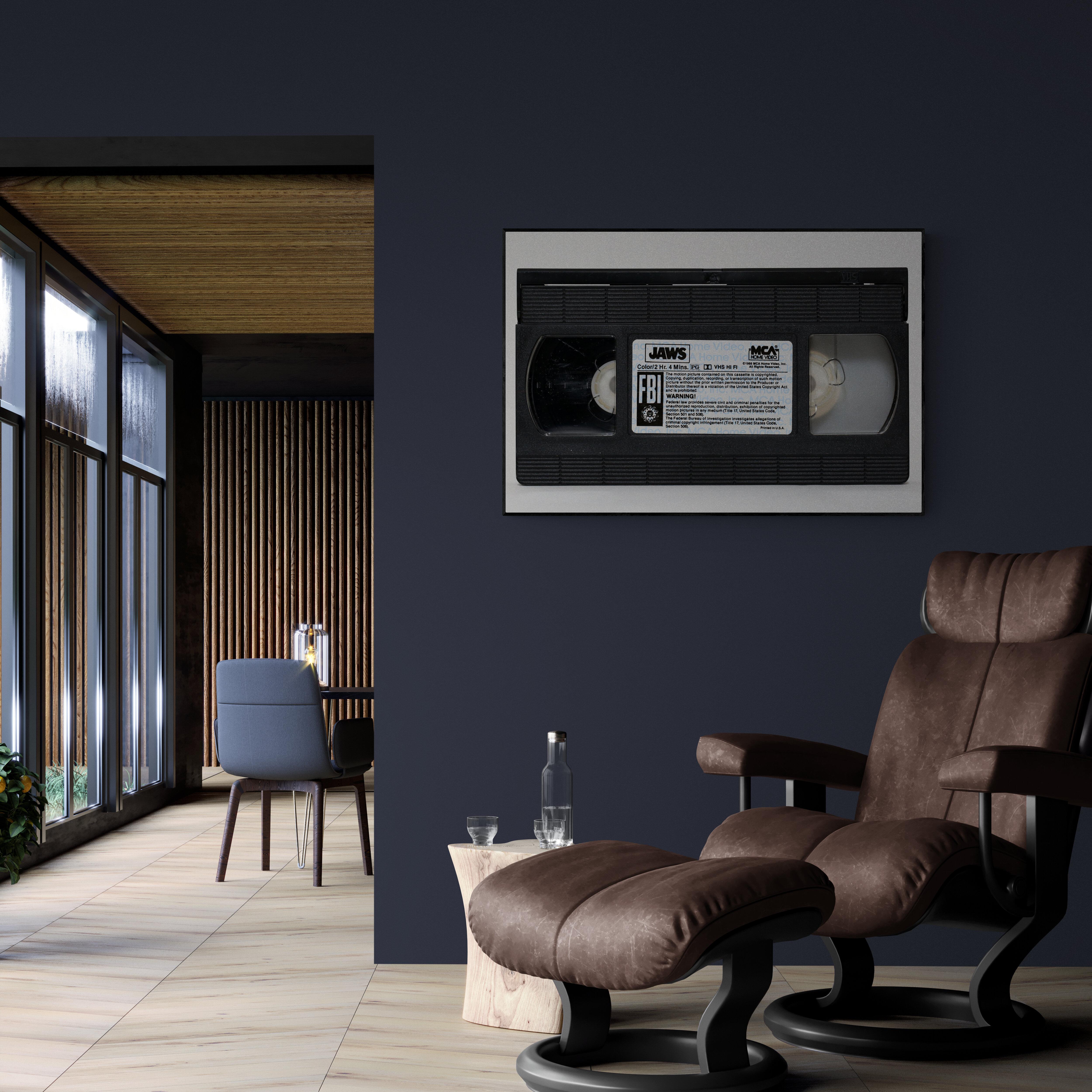 36x48  „Jaws“ VHS Fotofotografie Pop-Art  Fine Art Print Signiert (Amerikanische Moderne), Photograph, von Destro