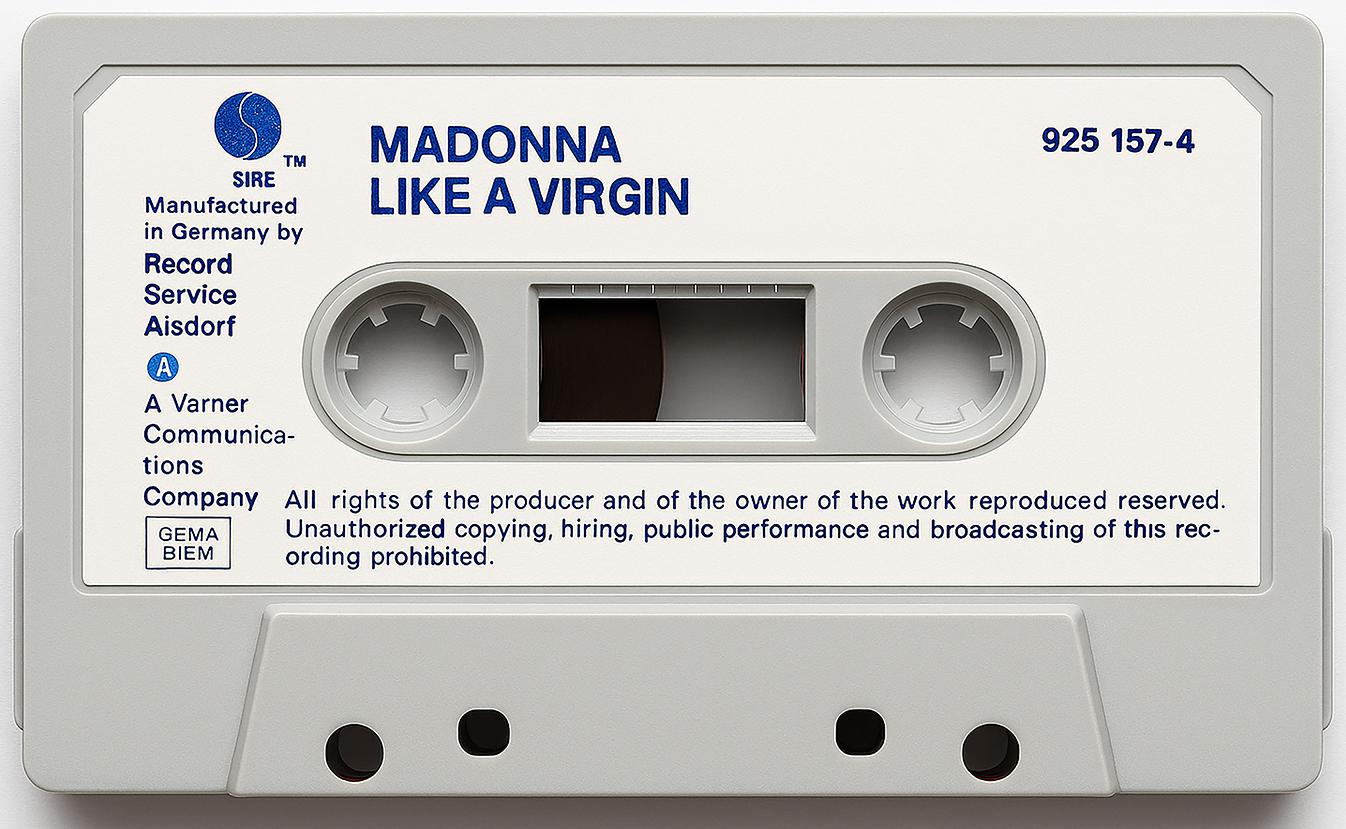 40x60 MODONNA "LIKE A VIRGIN" Cassette Photographie Pop Art Signée
