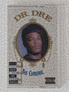 Photographie photomosaïque Pop Art Dr Dre The Chronic Cassette, 48x36, non signée 