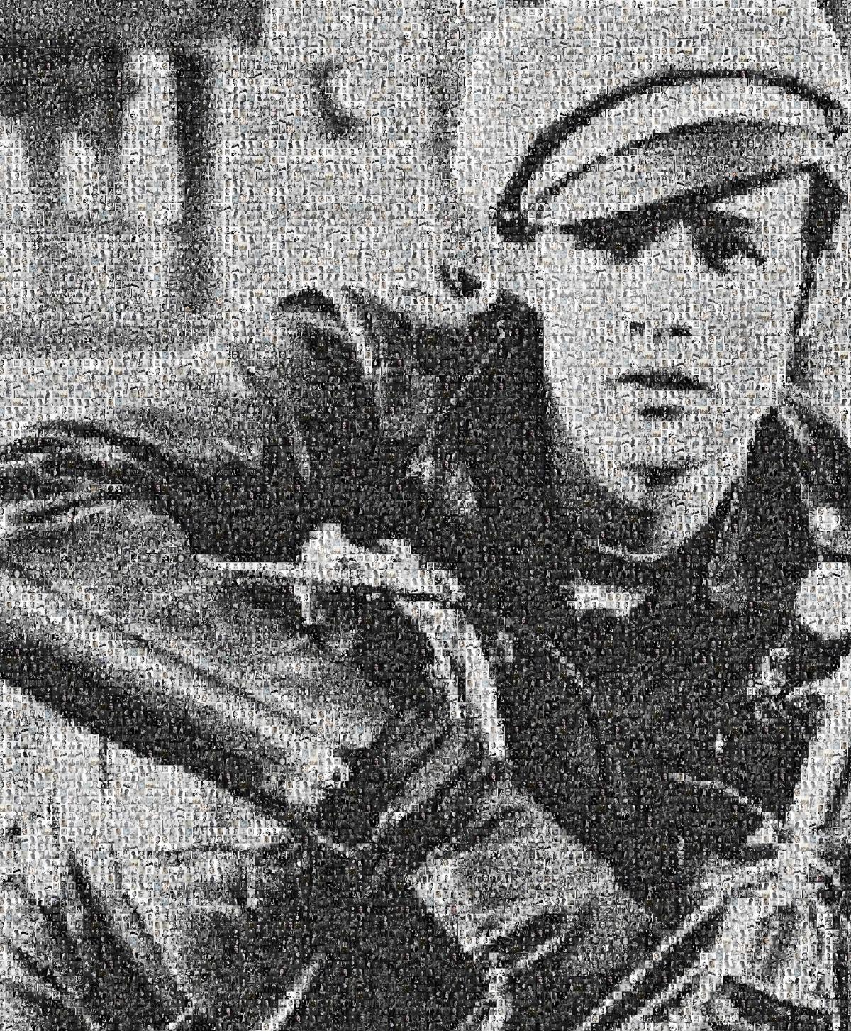 Destro Black and White Photograph - 48x36 " Marlon Brando" Photomosaic Pop Fine Art Exhibition Print