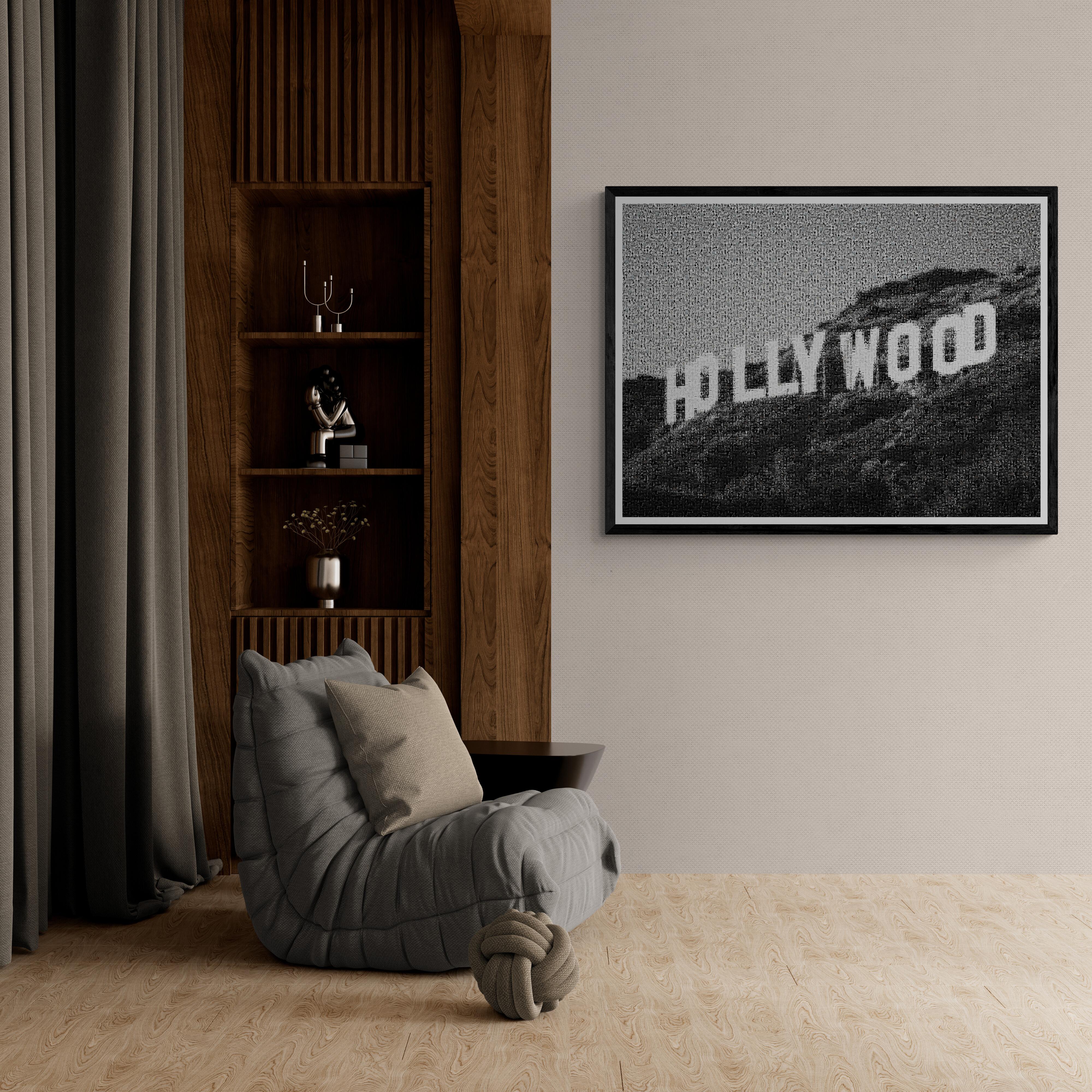 48x64 « Hollywood Sign » Photomosaïque Pop Fine Art Photography non signée - Modernisme américain Print par Destro