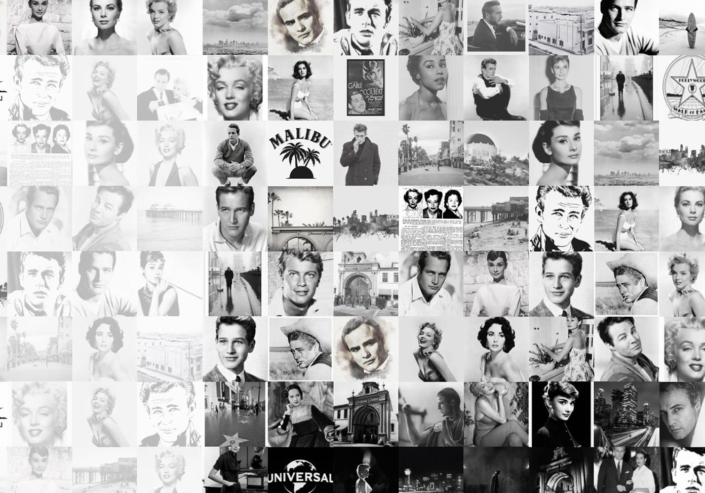 48x64 « Hollywood Sign » Photomosaïque Pop Fine Art Photography non signée - Noir Still-Life Print par Destro