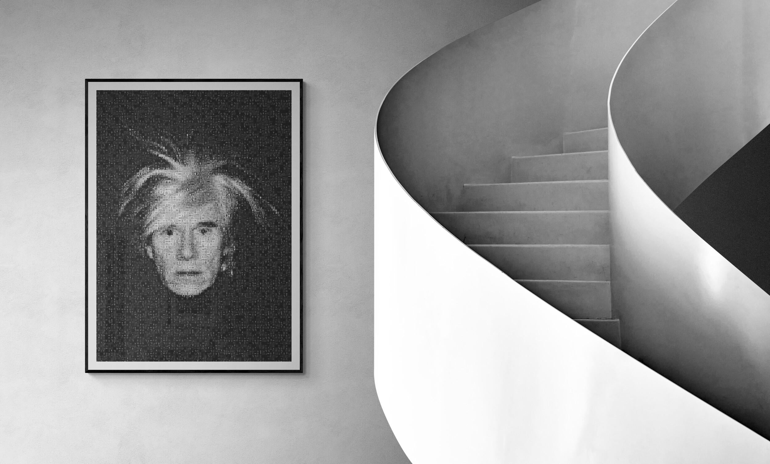 50x40  „ Andy Warhol“ Fotomosaik- Pop- Fine Art-Fotografiefotografiefotografie (Amerikanische Moderne), Print, von Destro