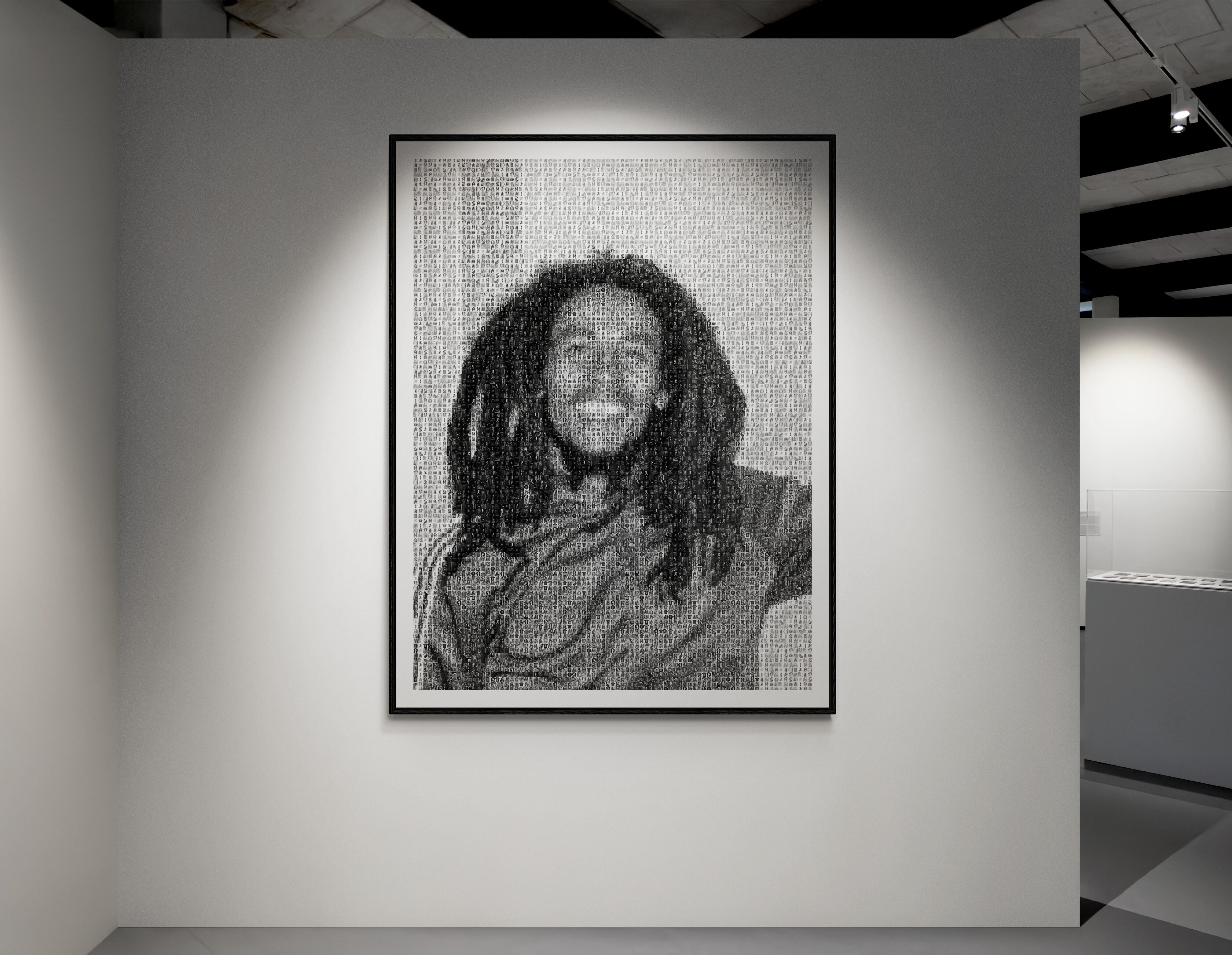 „50X40“ BOB MARLEY Fotomosaik Pop Art Archivalischer Kunstfotografie-Druck – Photograph von Destro