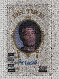 Photographie photomosaïque Pop Art Dr Dre The Chronic Cassette, 60x40, non signée 