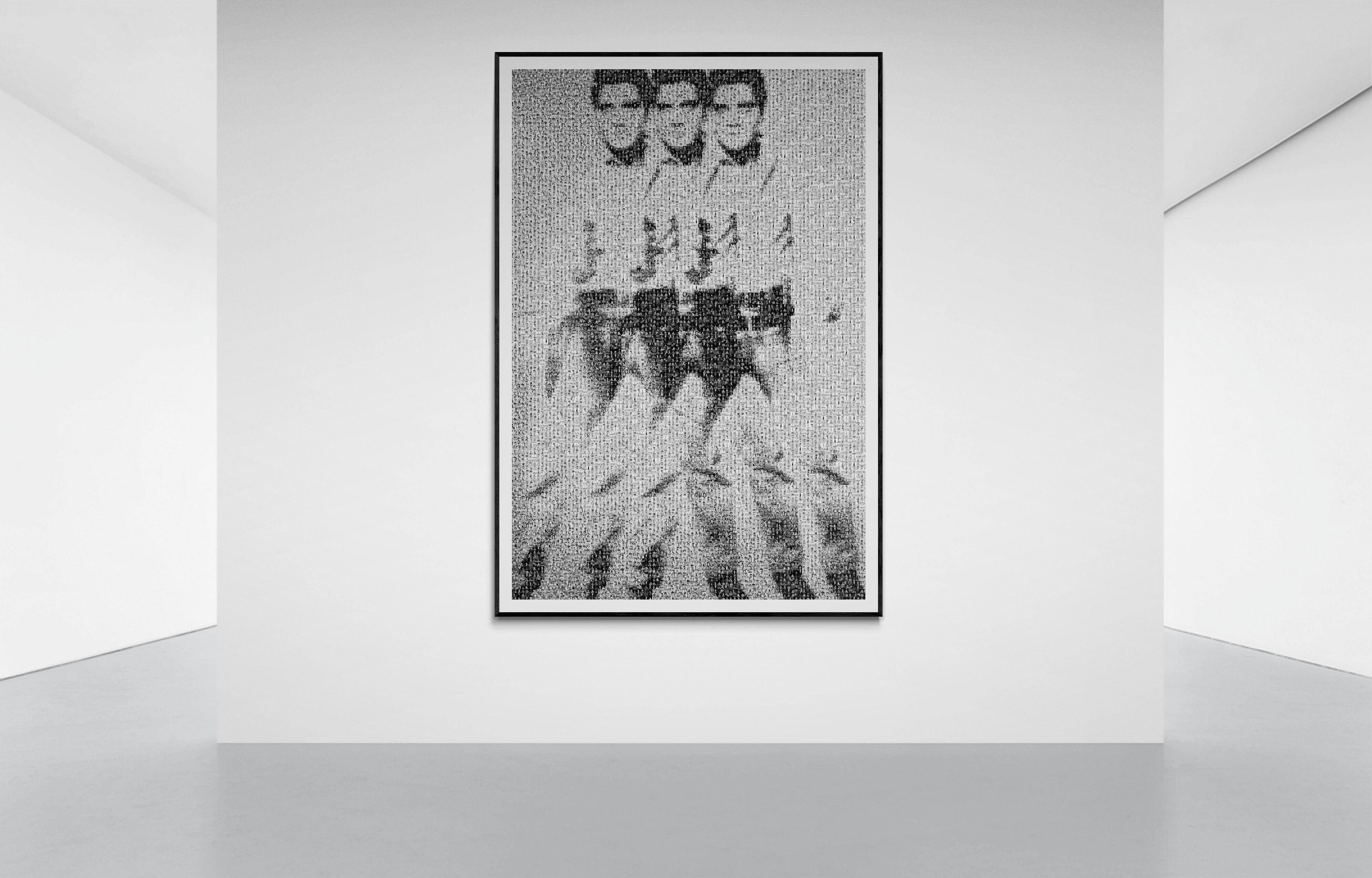 60x40  „Triple Elvis von Warhol“ Fotomosaik- Pop-Art-Fotografie, signiert (Amerikanische Moderne), Print, von Destro