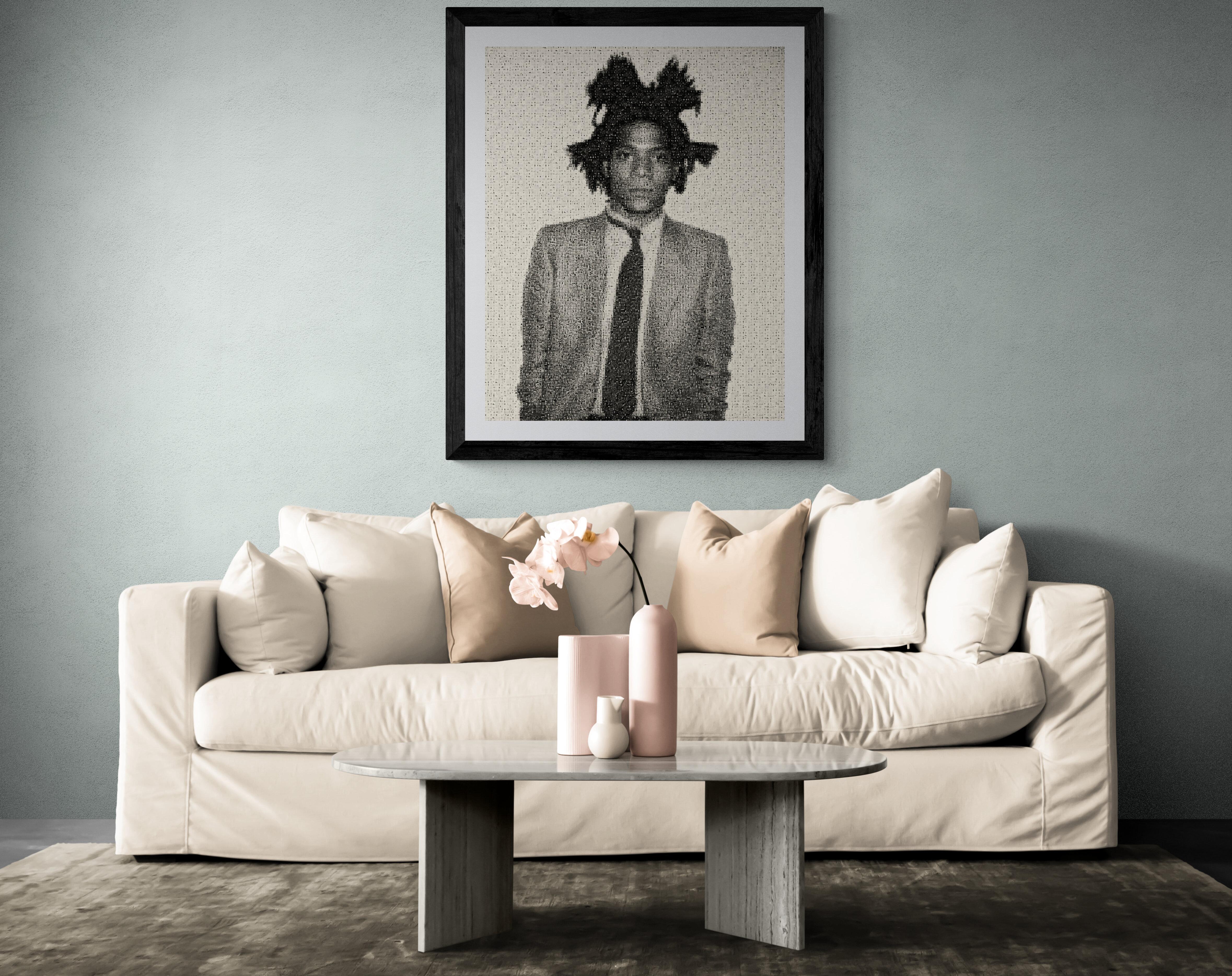 60x45 Jean Michel Basquiat PHOTOMOSAIC Street Pop Art Fotografie, signiert 1