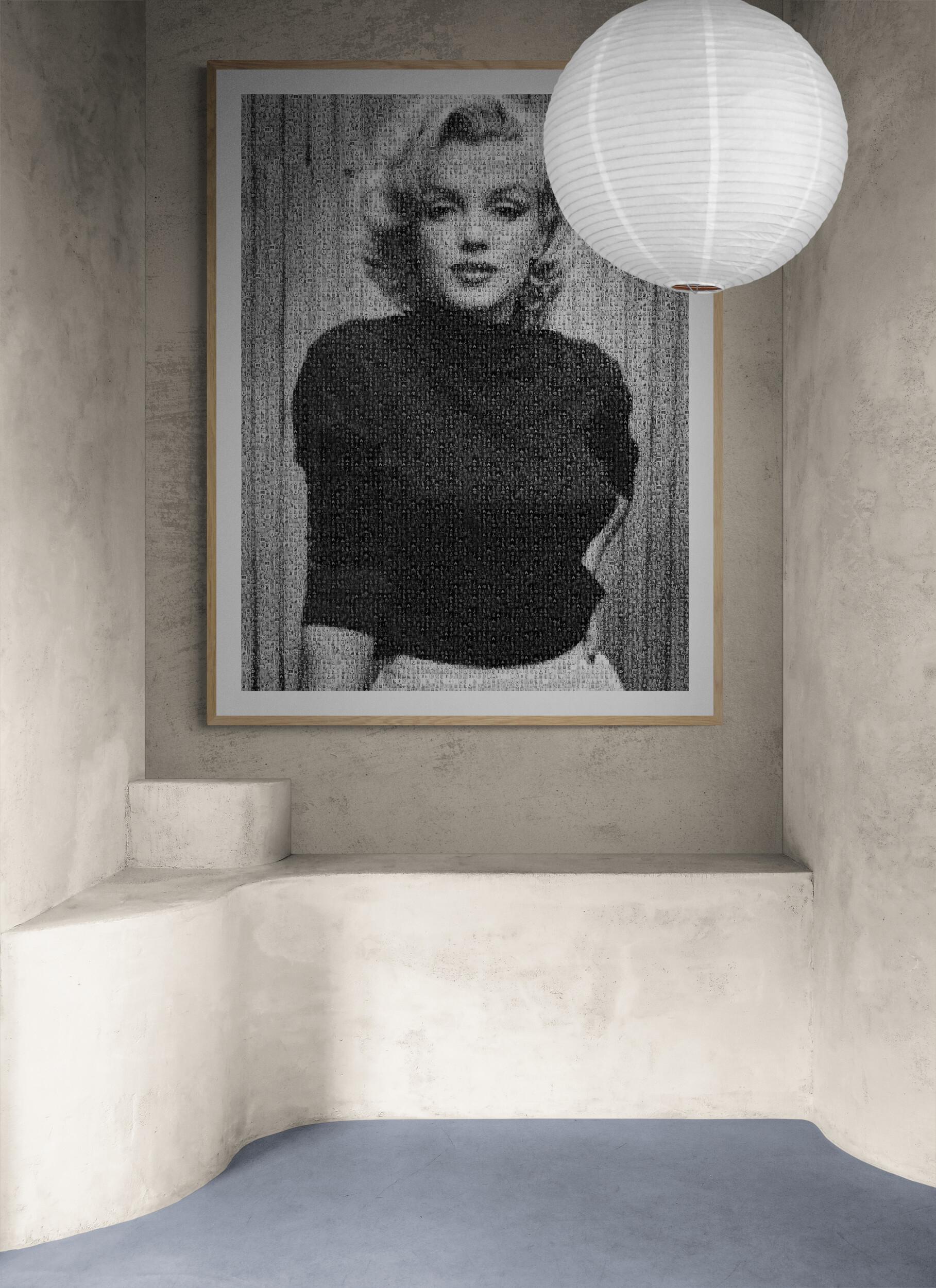 Photographie photomosaïque Pop Fine Art signée Marilyn Monroe, 64x48 - Print de Destro