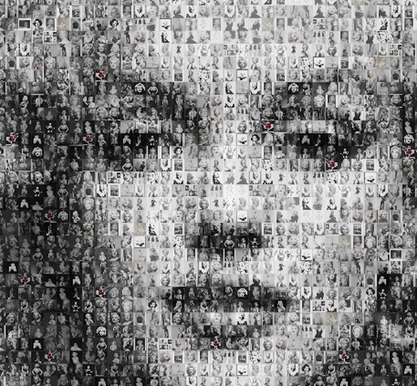 64x48 „ Marilyn Monroe“ Fotomosaik- Pop- Fine Art-Fotografie, signiert (Schwarz), Black and White Photograph, von Destro