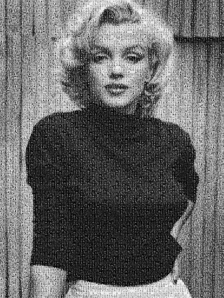 64x48 " Marilyn Monroe" Fotomosaico Pop Fine Art Fotografico Firmato