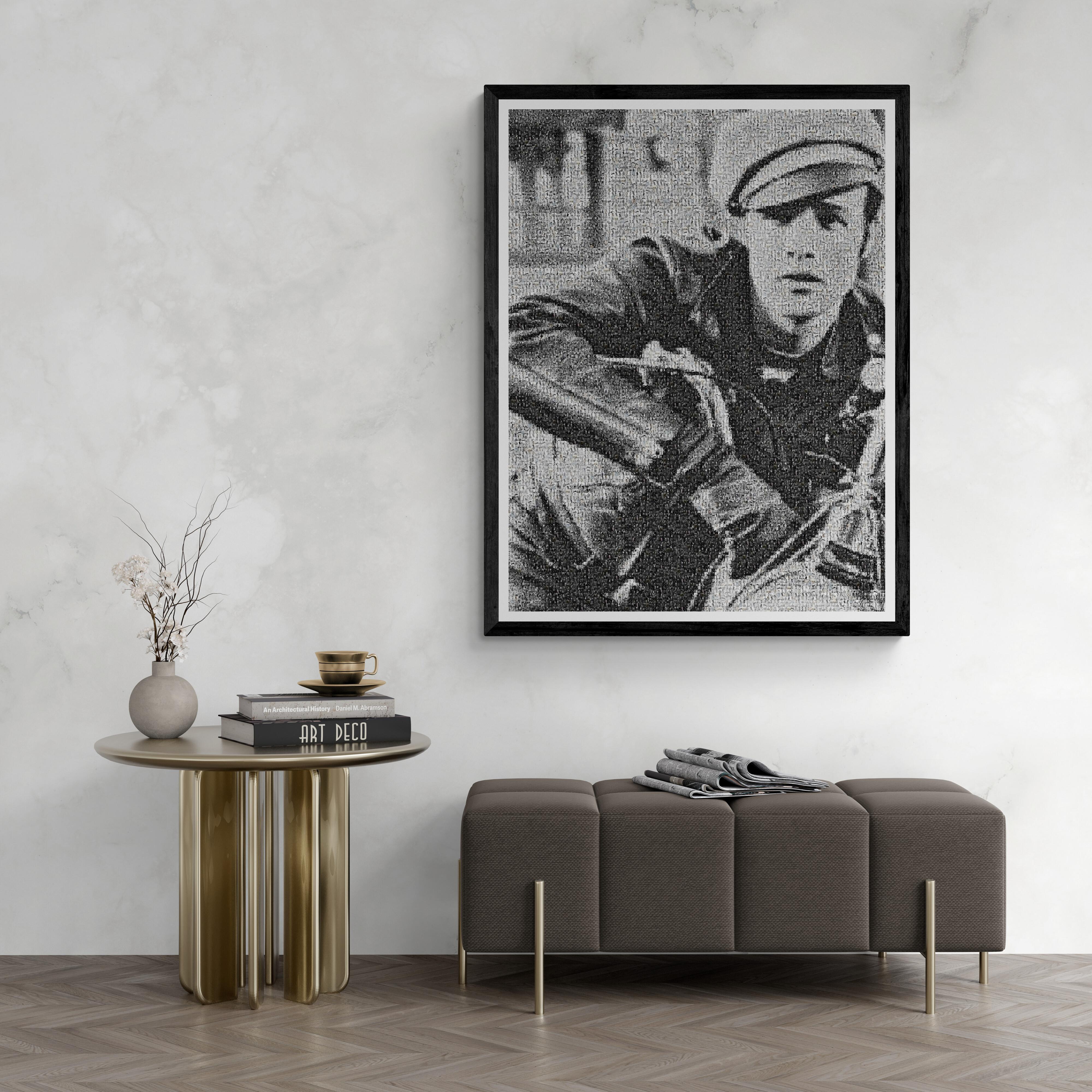 64x48 „ Marlon Brando“ Fotomosaik- Pop- Fine Art-Fotografie, signiert (Schwarz), Still-Life Print, von Destro