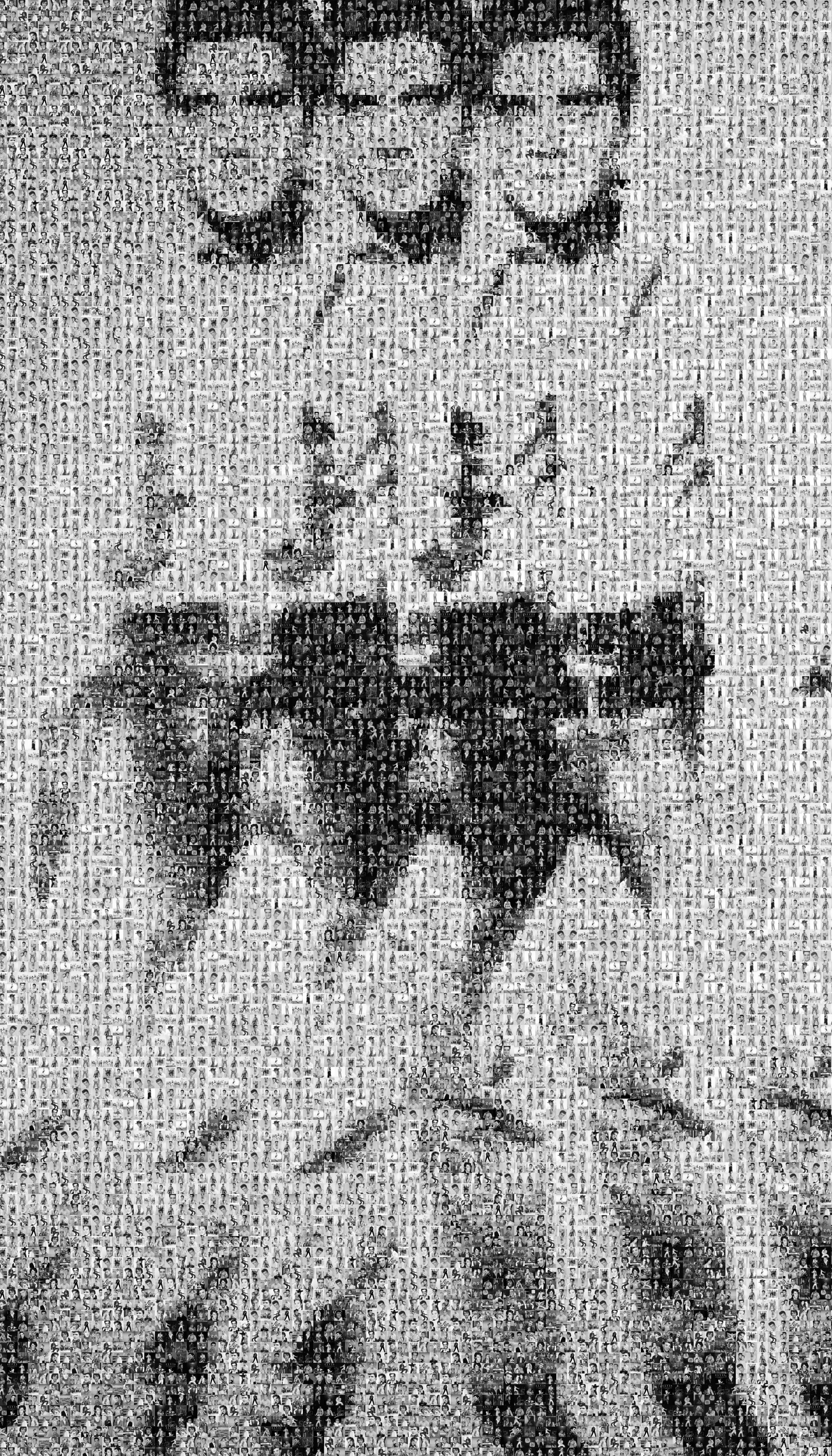 Destro Black and White Photograph - 64x48 "Triple Elvis by Warhol" Photomosaic Pop Fine Art Photography