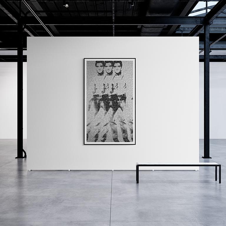 84x48 „Triple Elvis by Warhol“ Fotomosaik Pop-Kunstfotografie Signiert (Amerikanische Moderne), Photograph, von Destro