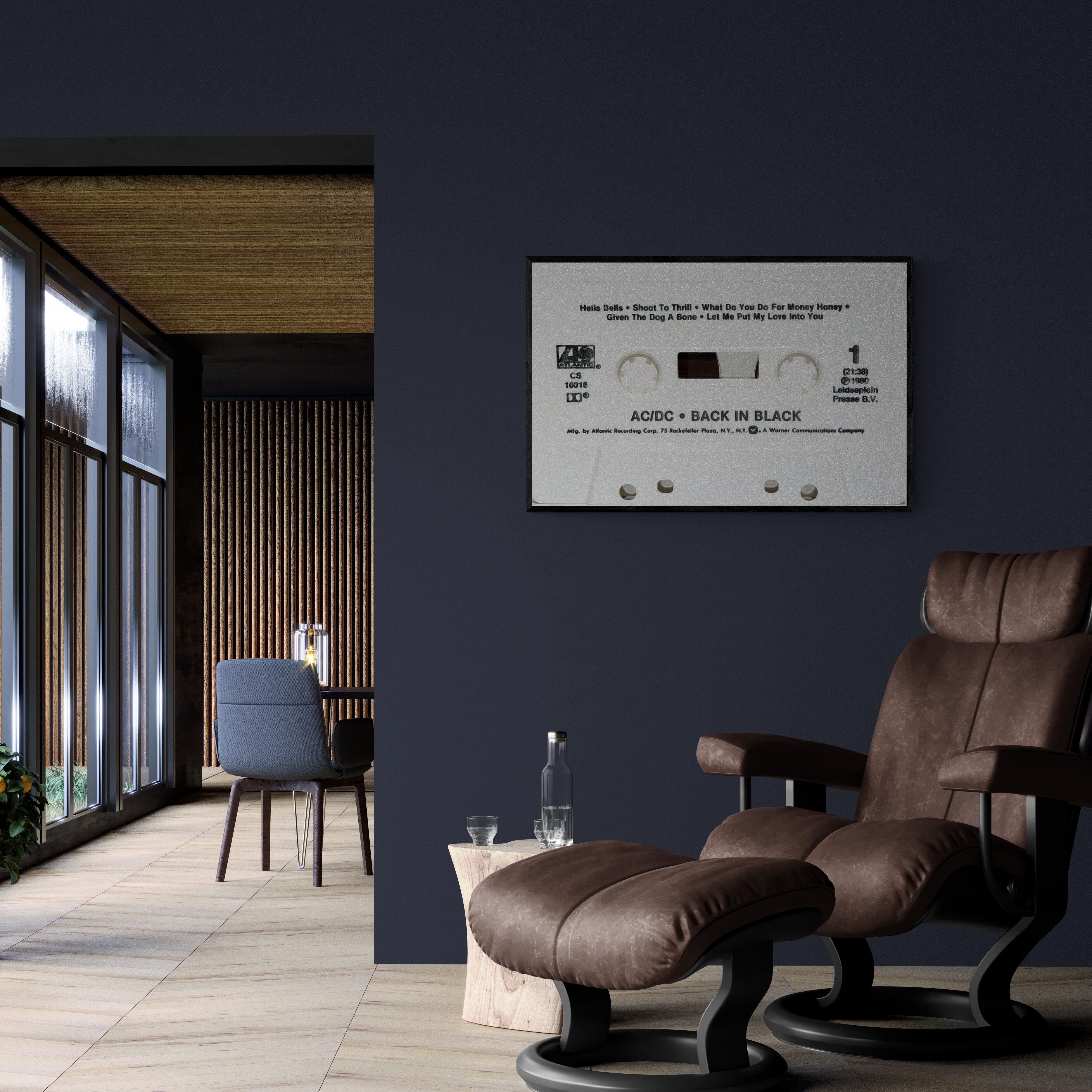 AC DC BACK IN BLACK 30x50 Photographie Cassette Tape Non signée en vente 1