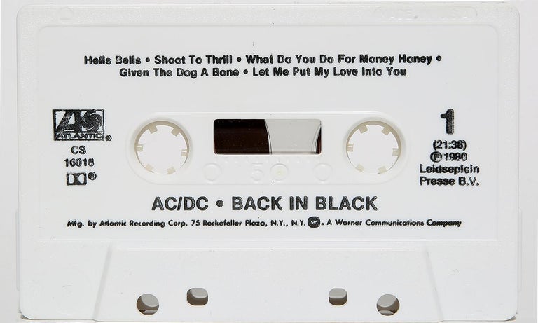 Destro Still-Life Print - AC DC BACK IN BLACK 40x60 Photography Photograph Cassette Tape Fine Art Print