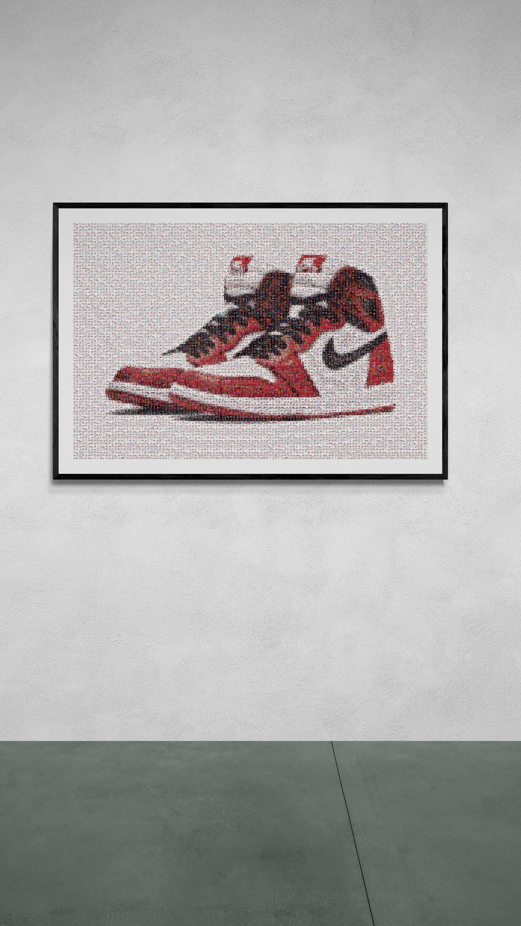 „Air Jordan“ 40x50 Nike Michael Jordan, Turnschuhe, Fotografie der bildenden Kunst, unsigniert (Amerikanische Moderne), Photograph, von Destro
