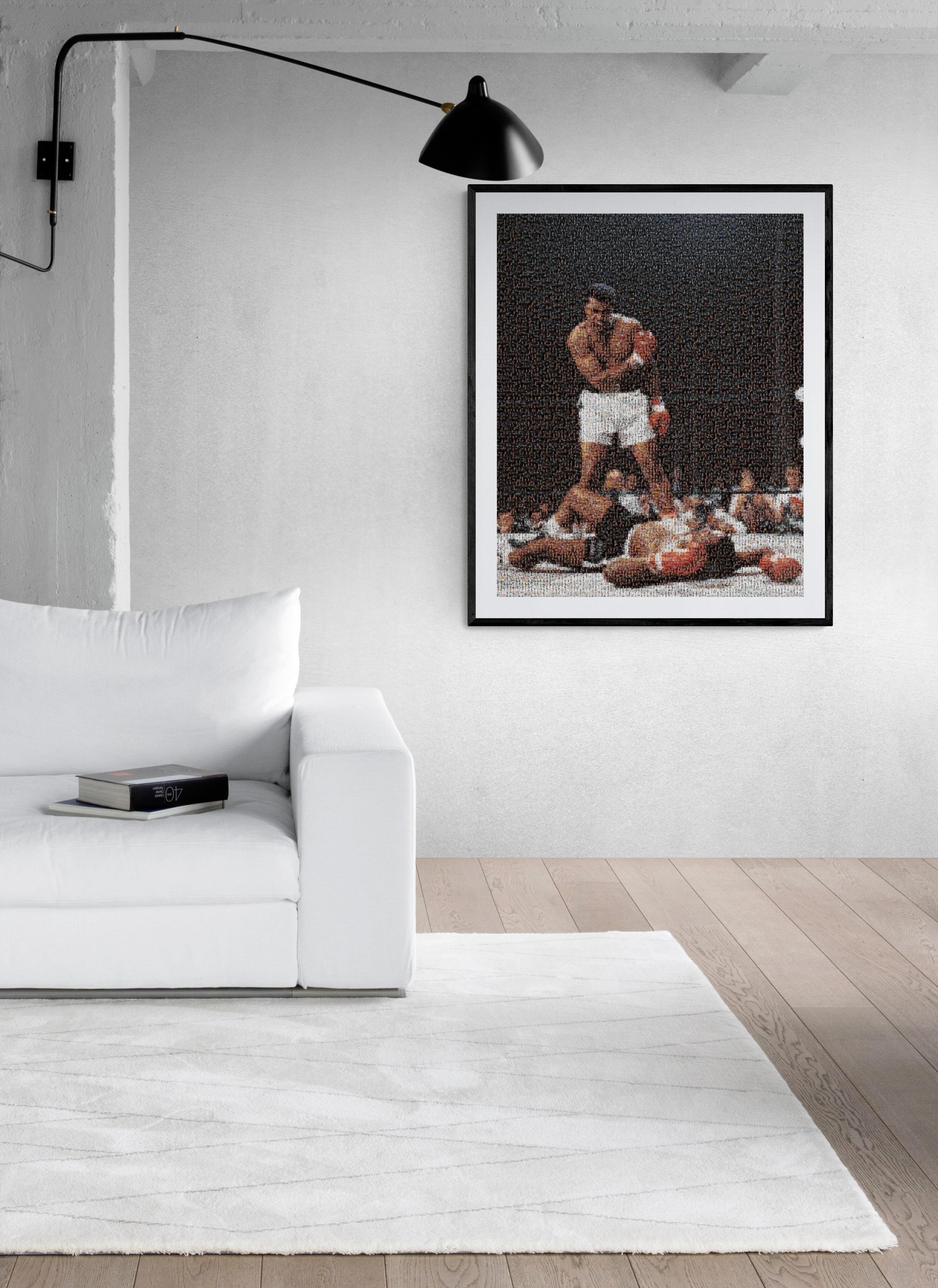 Muhammad Ali, portrait 28x40  Photomosaïque - Photographie Pop Art non signée - Modernisme américain Print par Destro