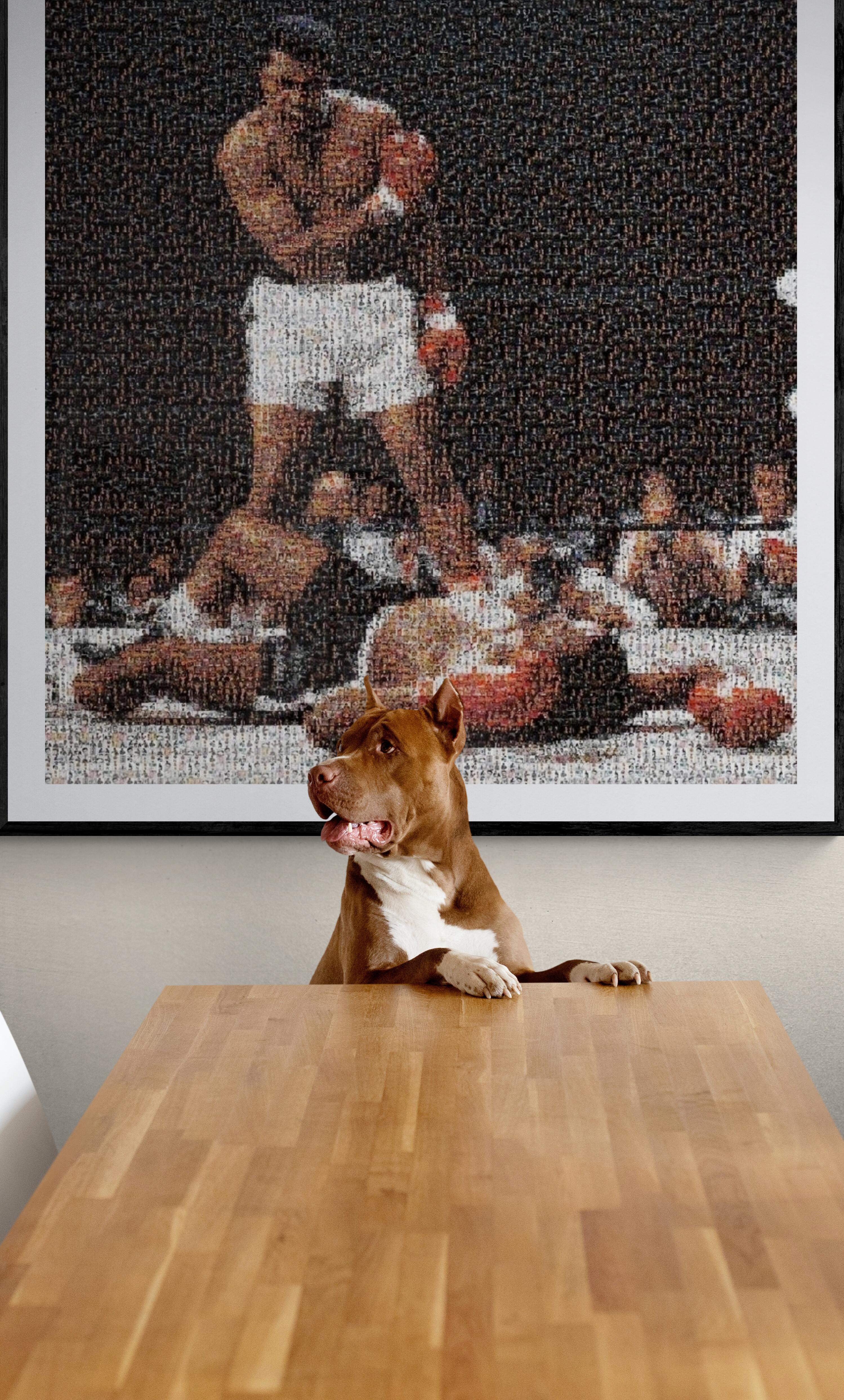Muhammad Ali-Porträt 36x48 von Ali  Fotomosaik-Fotografie Pop-Art Signiert (Amerikanische Moderne), Print, von Destro