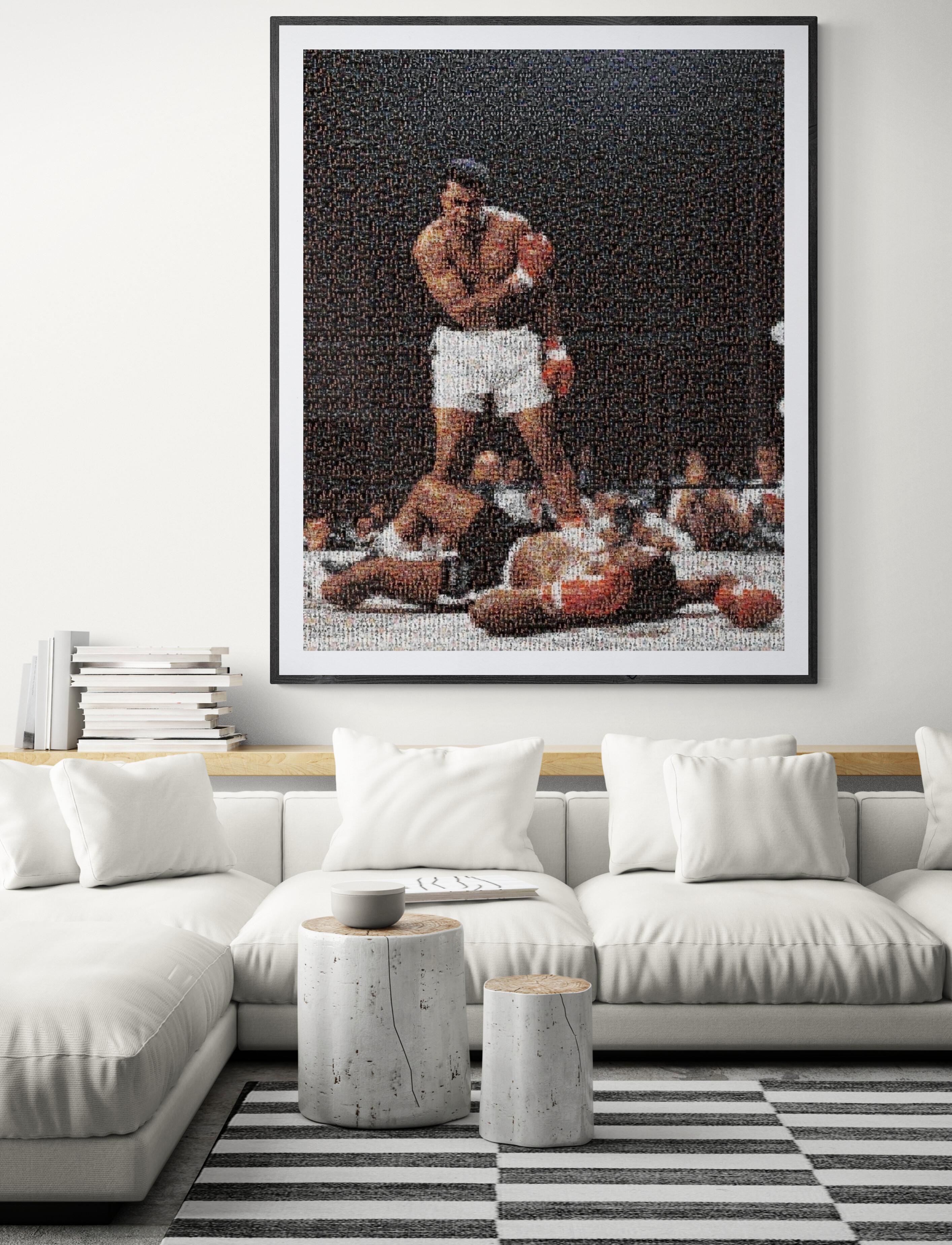 Ali, portrait de Muhammad Ali, 36x48  Photomosaïque Photographie Pop Art  Non signé en vente 3