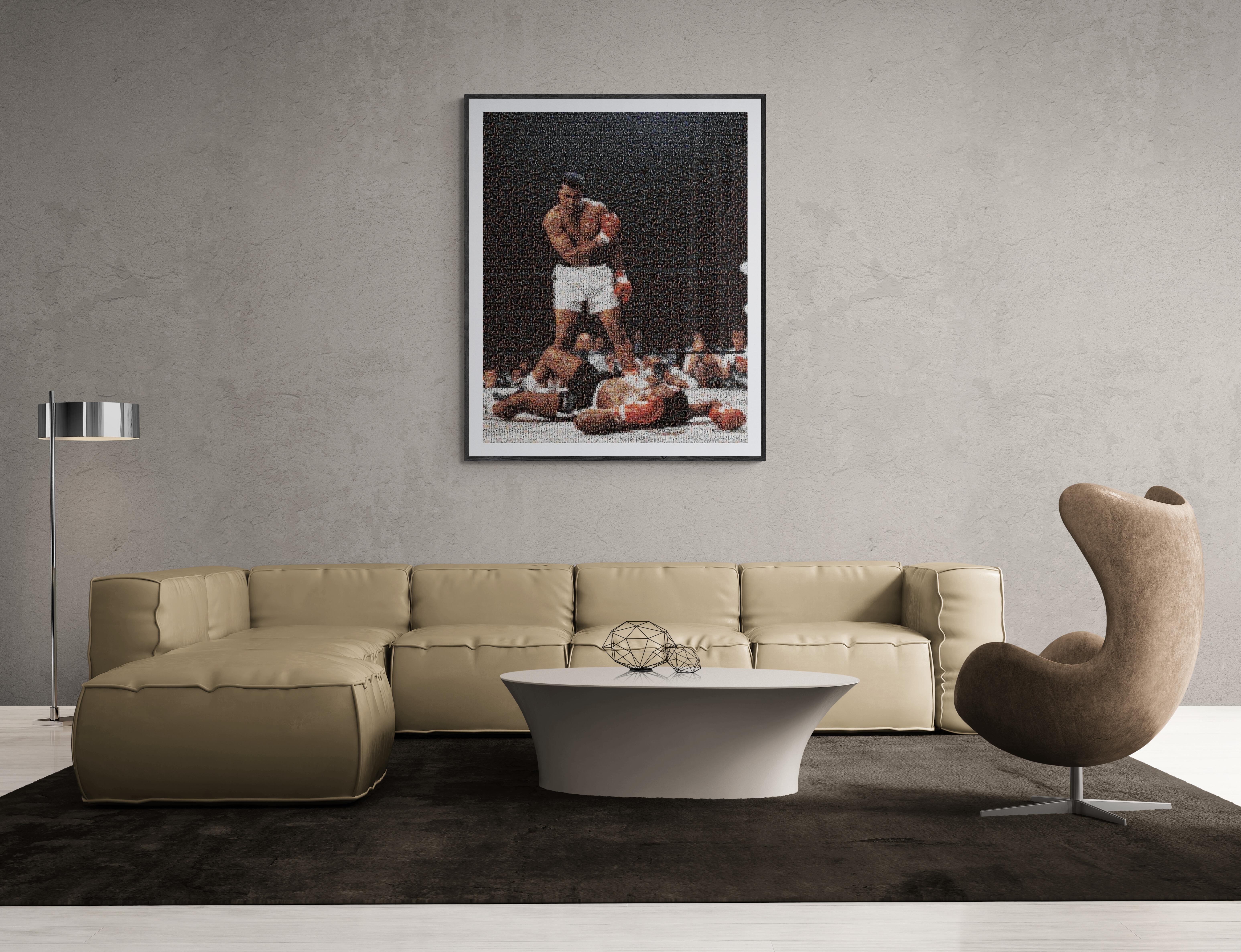Ali, portrait de Muhammad Ali, 36x48  Photomosaïque Photographie Pop Art  Non signé en vente 4