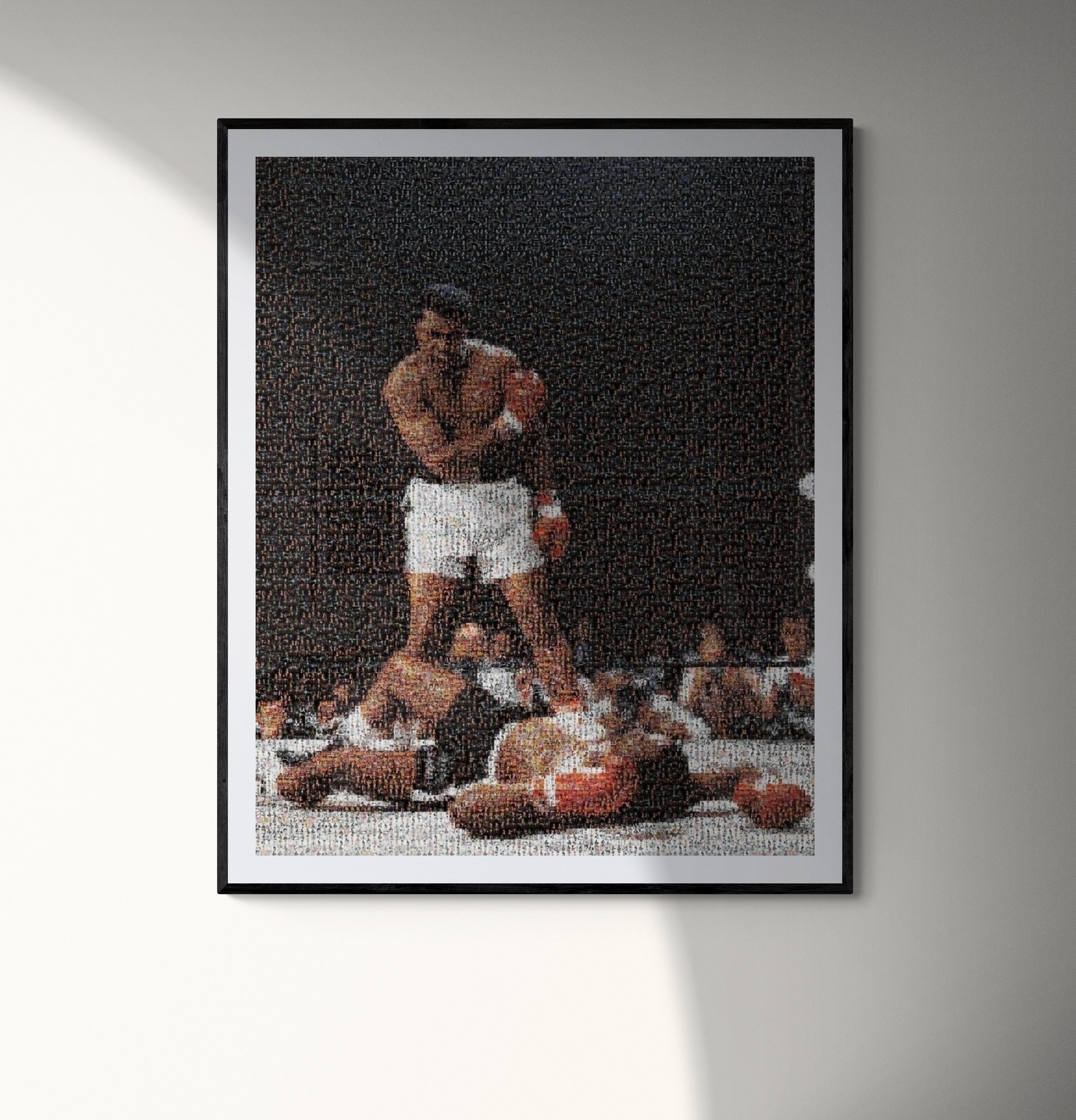 « Ali » Muhammad Ali Portrait 60x40  Photomosaïque - Photographie Pop Art non signée en vente 1