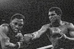 "Ali contra Frazier" Retrato de Muhammad Ali 40x60  Fotomosaico Pop Art Firmado
