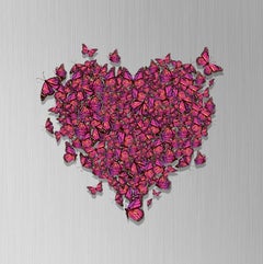 "BUTTERFLY HEART" 60x40 Pop Art Archival Print Butterflies Unsigned Edition