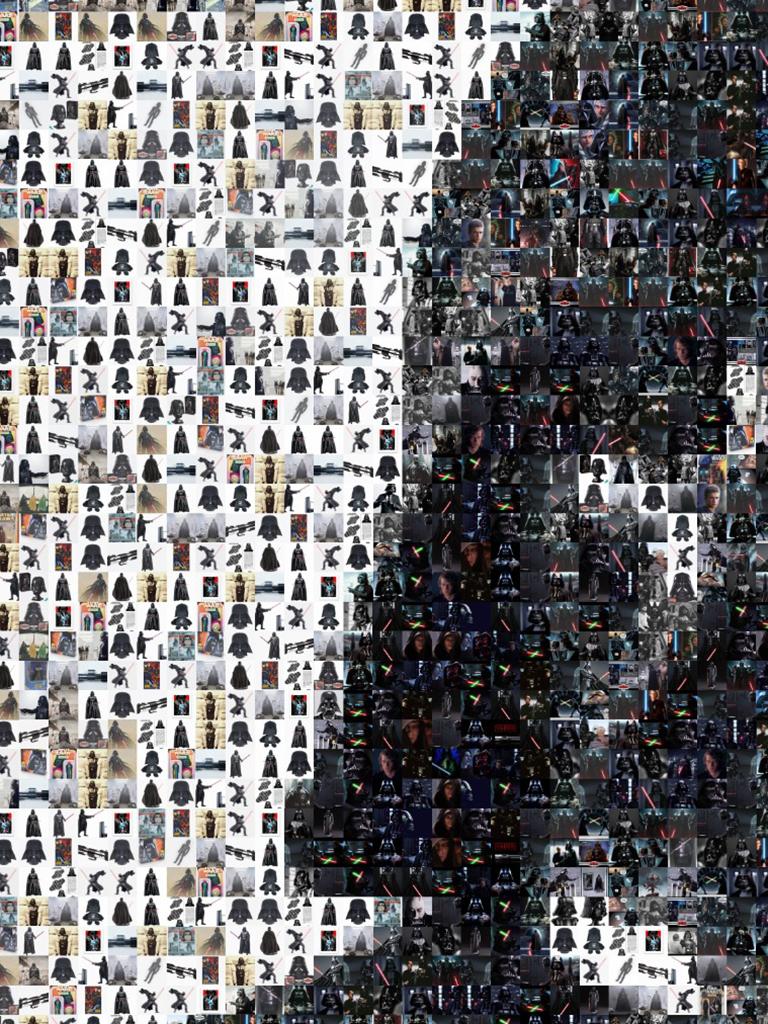 Impression d'exposition « DARTH VADER » d'ICONS de la Première Guerre mondiale  PHOTOMOSAIC PHOTOGRAPHIE - Pop Art - Photograph de Destro