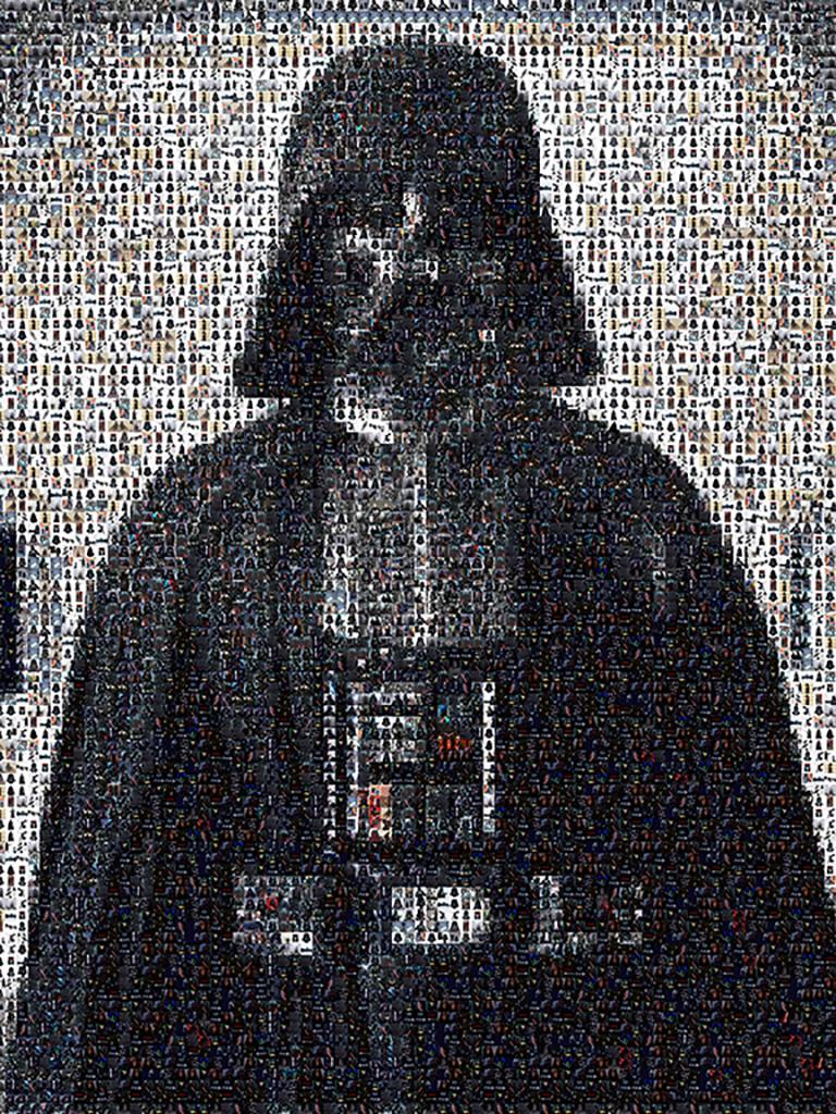 Black and White Photograph Destro - Impression d'exposition « DARTH VADER » d'ICONS de la Première Guerre mondiale  PHOTOMOSAIC PHOTOGRAPHIE - Pop Art