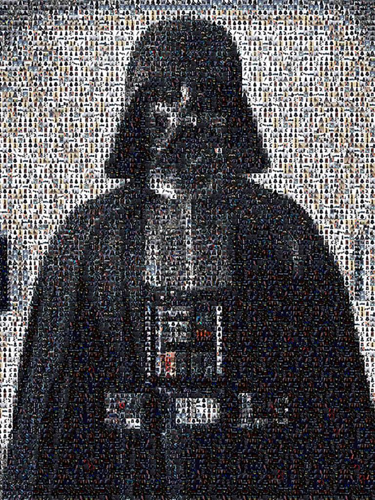 Destro Black and White Photograph - "DARTH VADER" Star Wars ICONS Exhibition Print  PHOTOMOSAIC PHOTOGRAPHY Pop Art